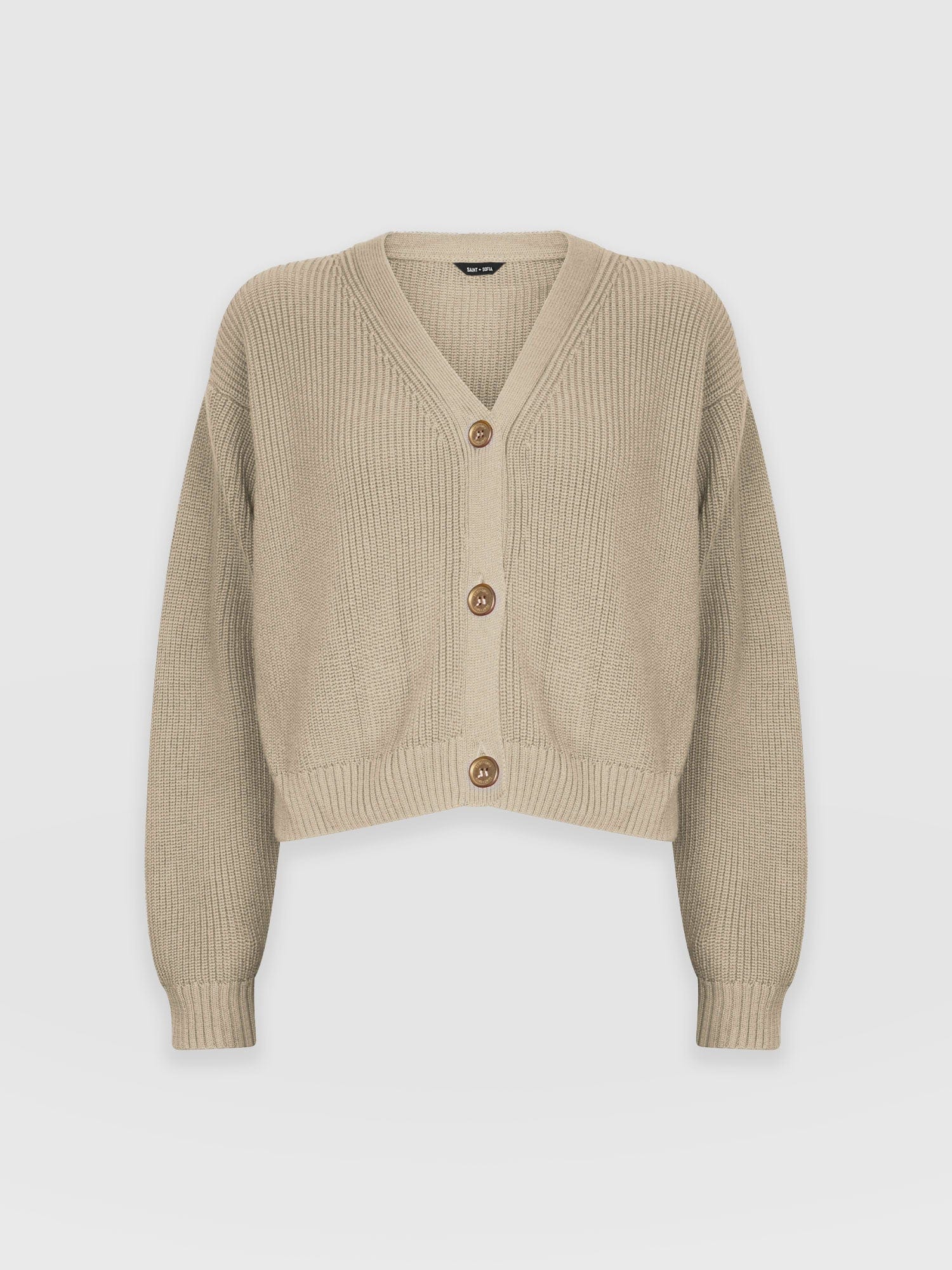 Soho Crop Cardigan Beige - Women's Cardigans | Saint + Sofia® USA