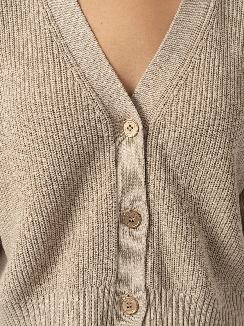 Soho Crop Cardigan Beige - Women's Cardigans | Saint + Sofia® USA