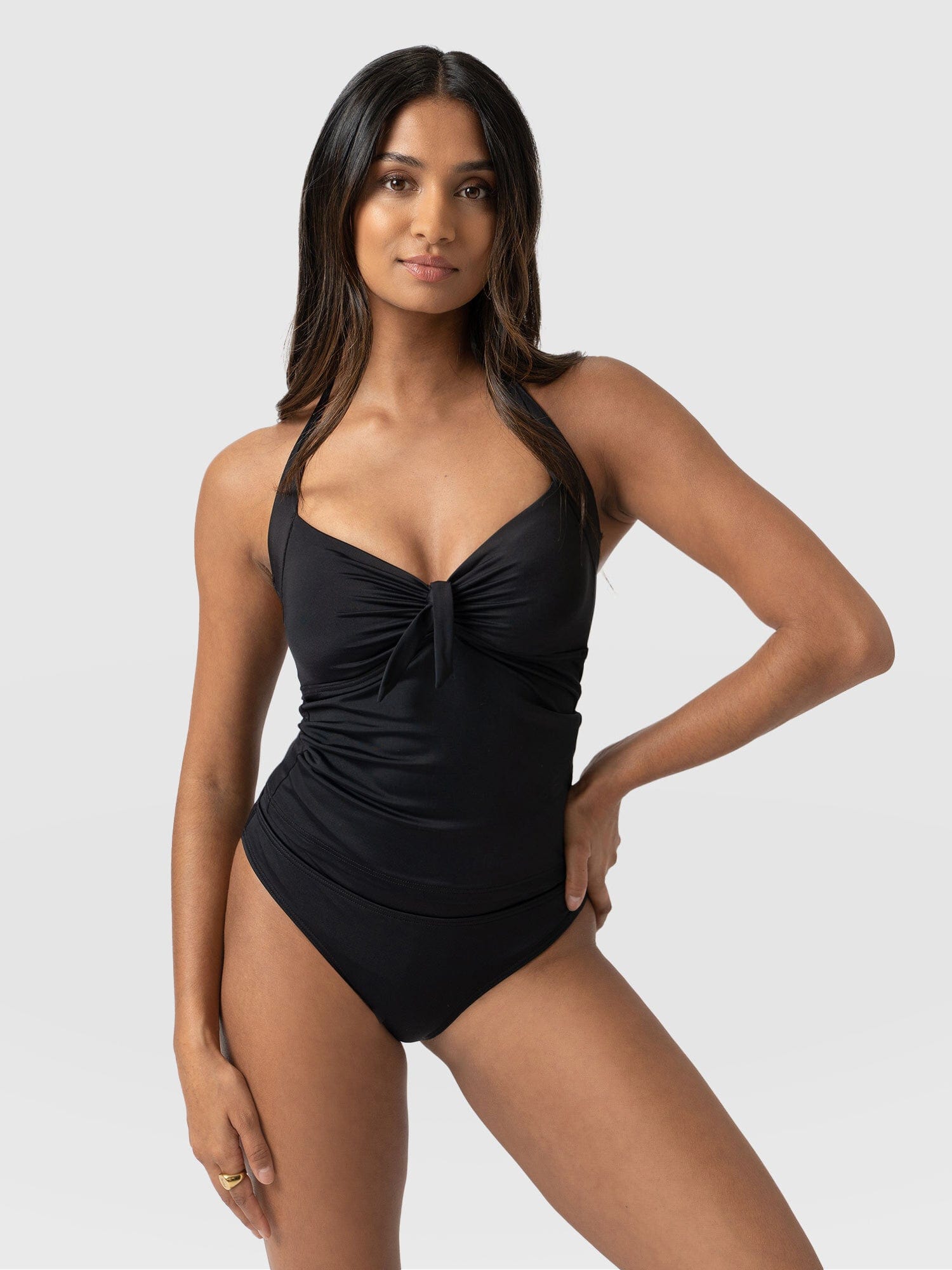 Womens black hot sale tankini top