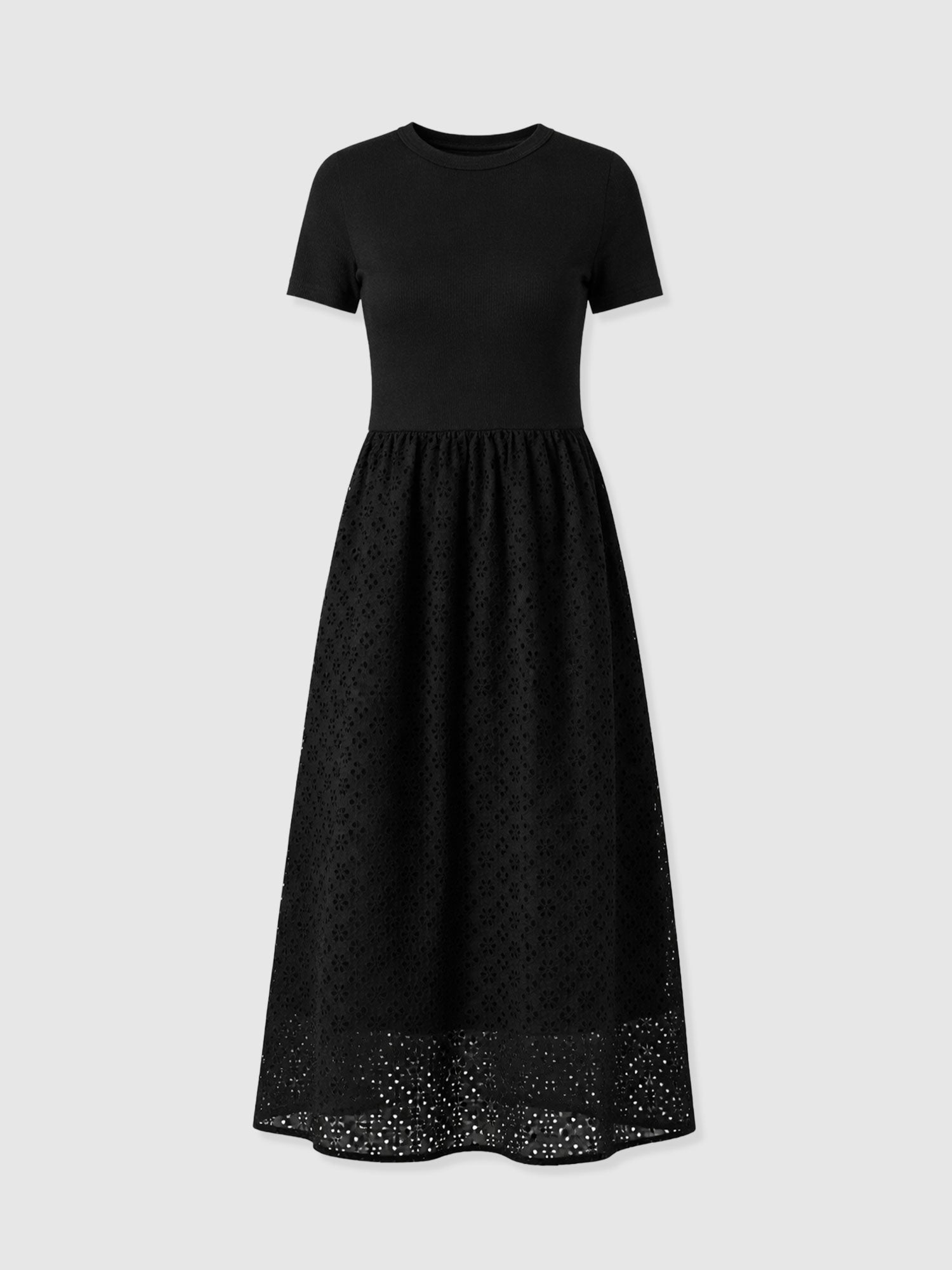 Sophia Contrast Dress - Black Broderie - Women's Dresses | Saint + Sofia® USA