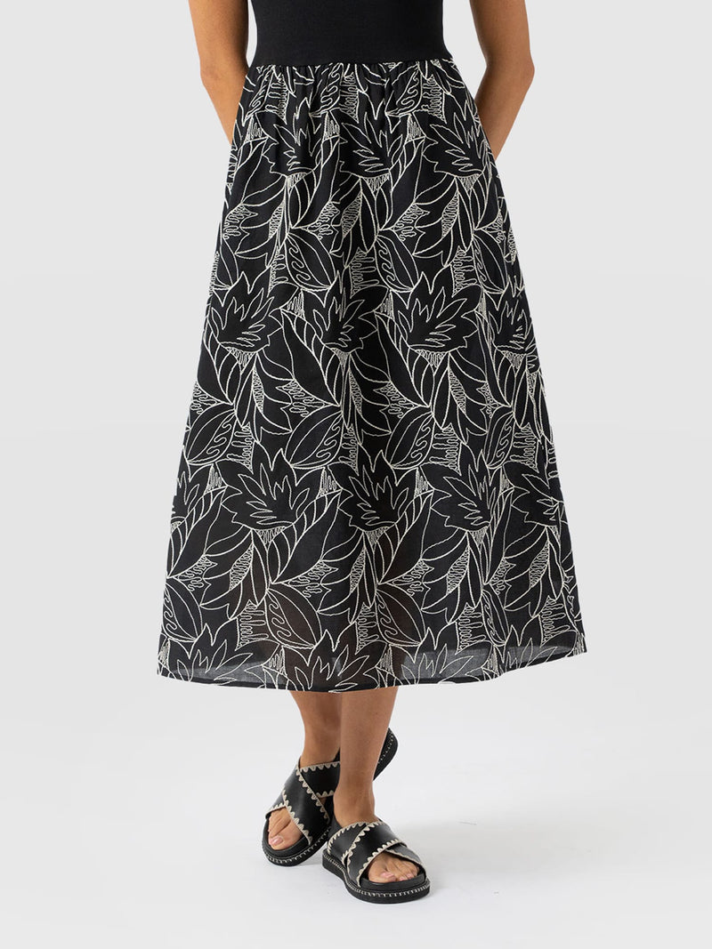 Sophia Contrast Dress - Black Embroidered - Women's Dresses | Saint + Sofia® USA
