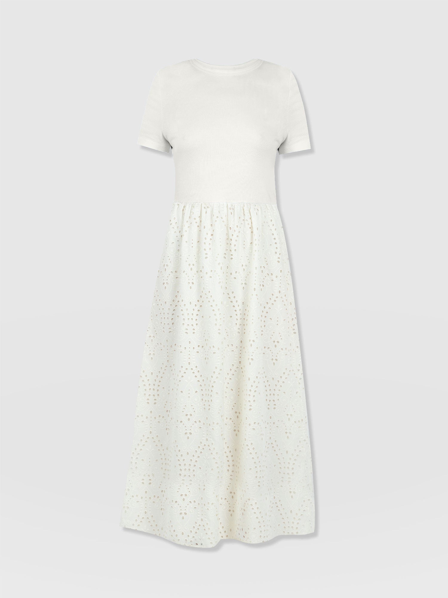 Sophia Contrast Dress - White Broderie - Women's Dresses | Saint + Sofia® USA
