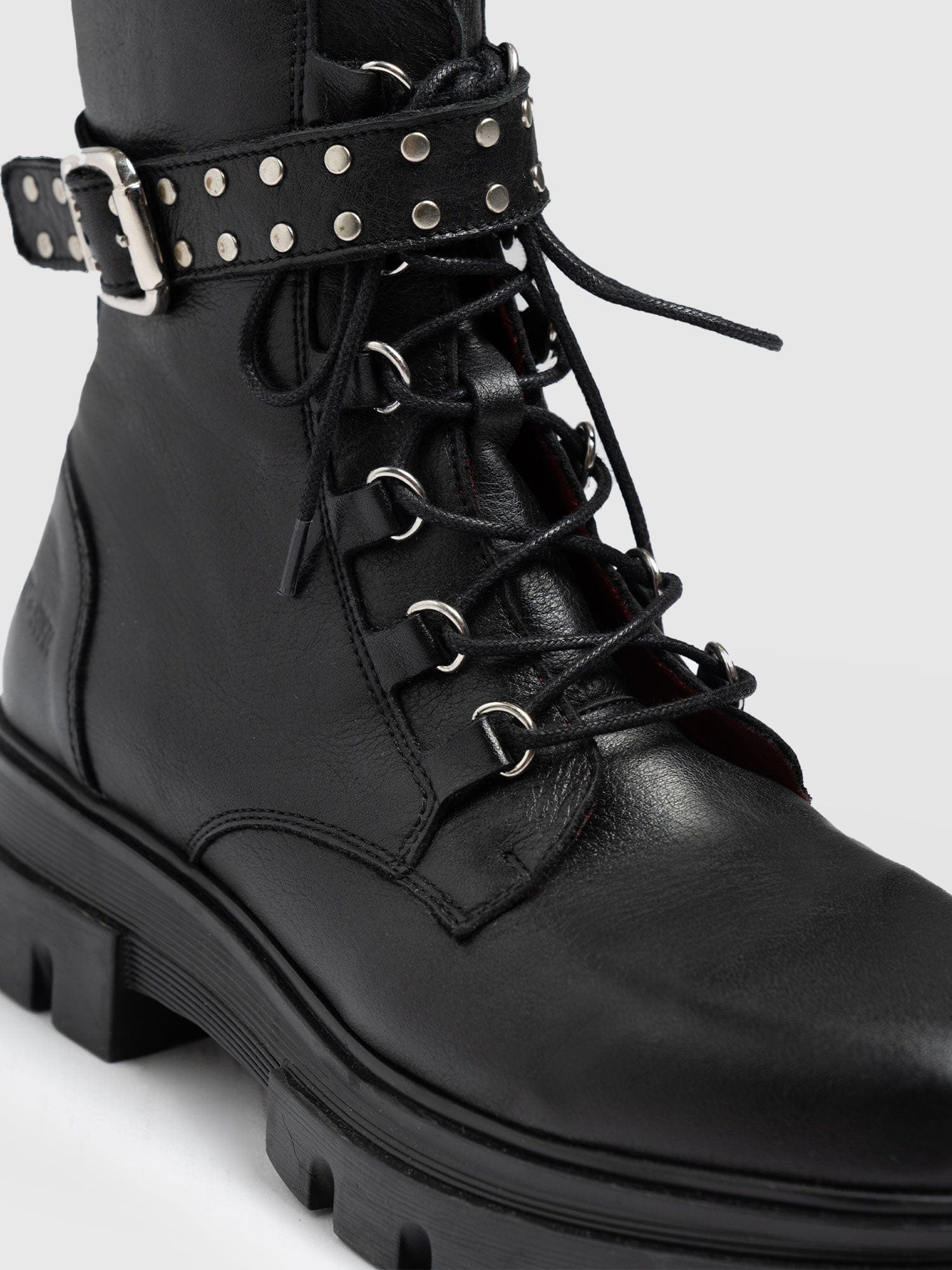 Studded black 2025 leather booties