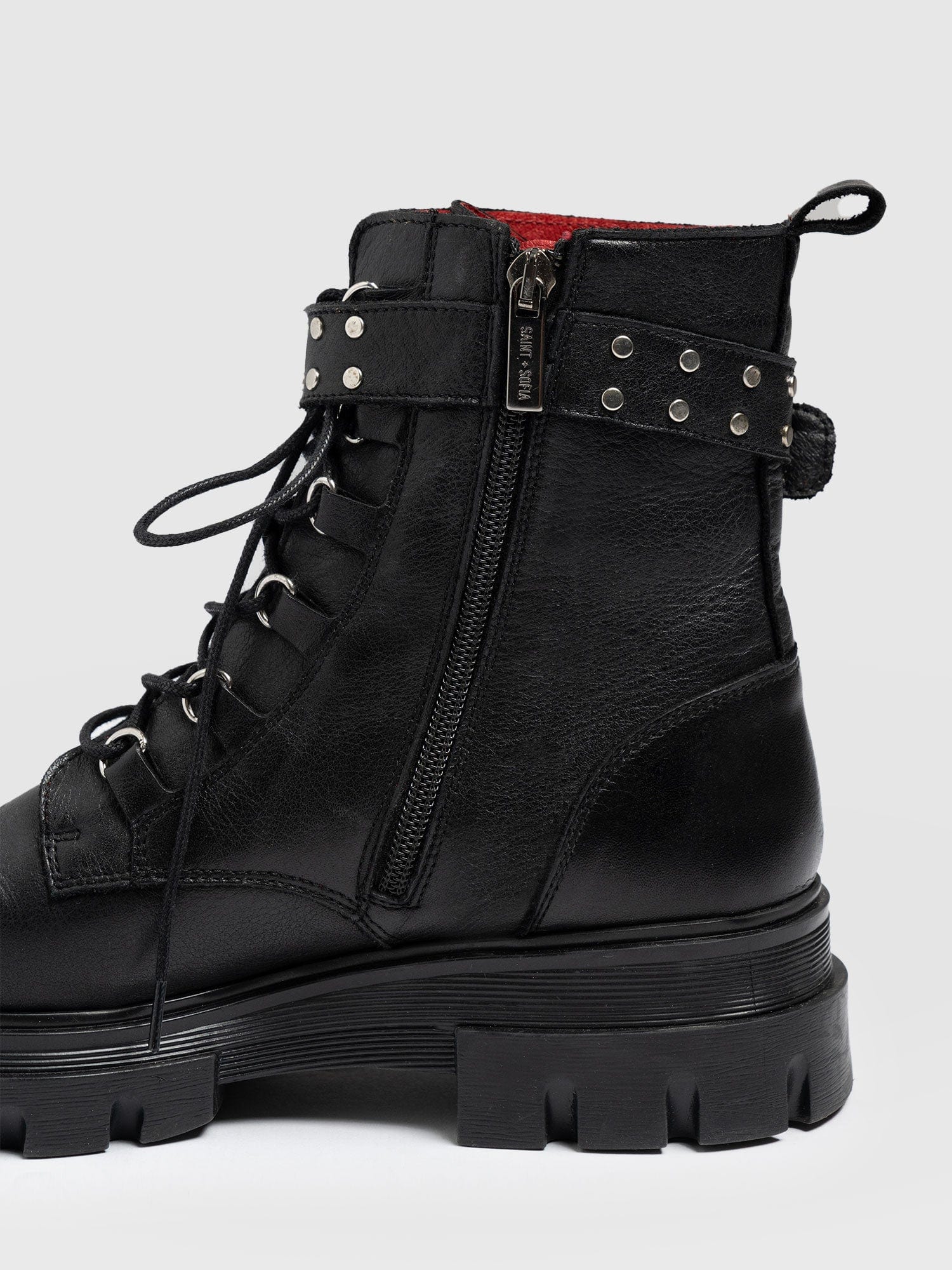 Southbank Studded Boot Black - Women's Leather Boots | Saint + Sofia® USA