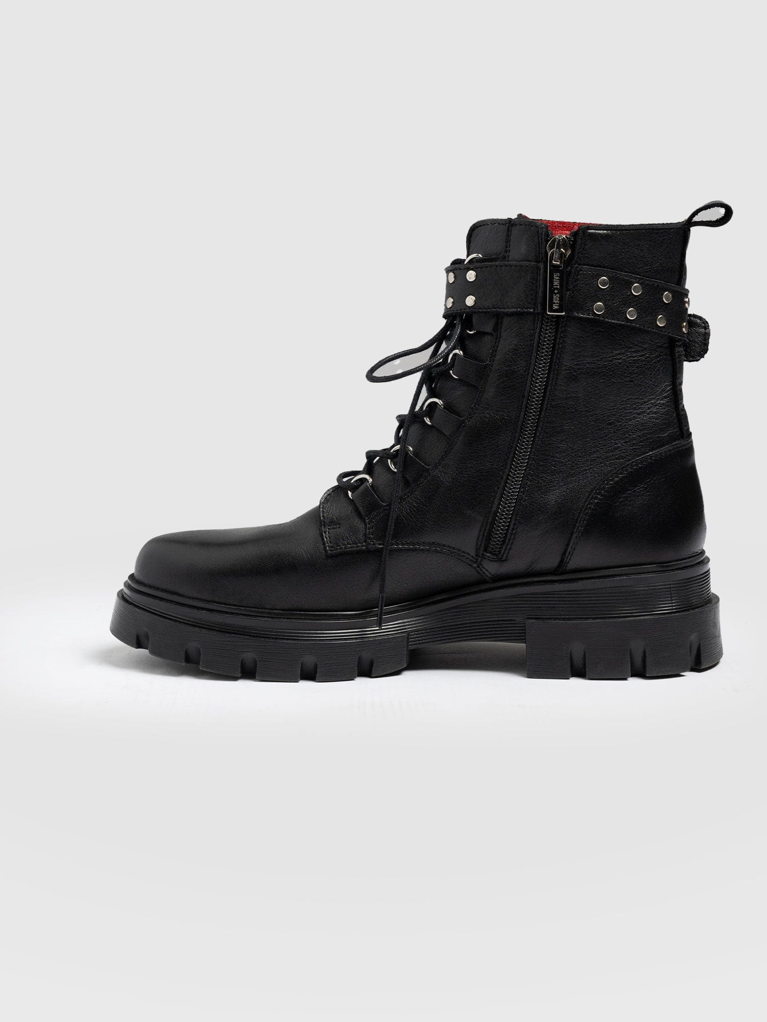 Southbank Studded Boot Black - Women's Leather Boots | Saint + Sofia® USA