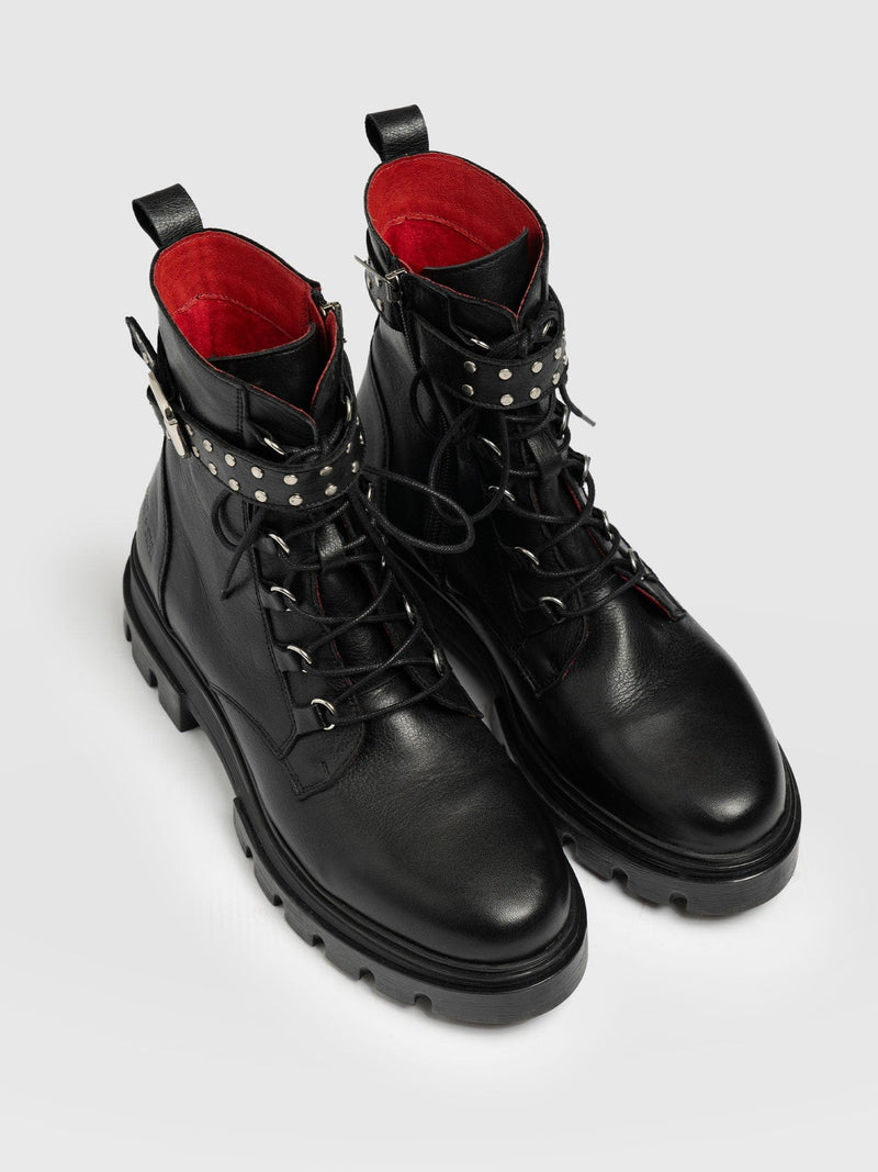 Southbank Studded Boot Black - Women's Leather Boots | Saint + Sofia® USA