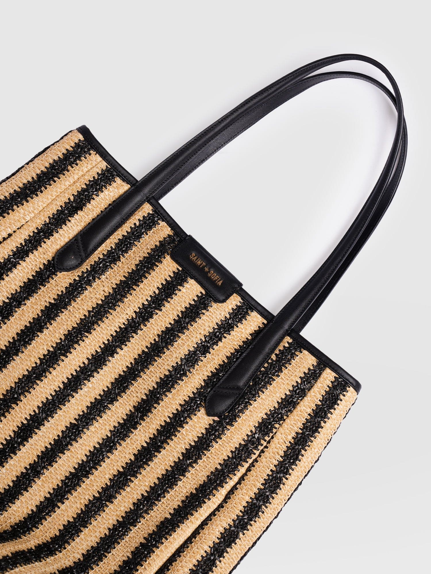 Stella Shopper Bag - Black Raffia - Women's Handbags | Saint + Sofia® USA