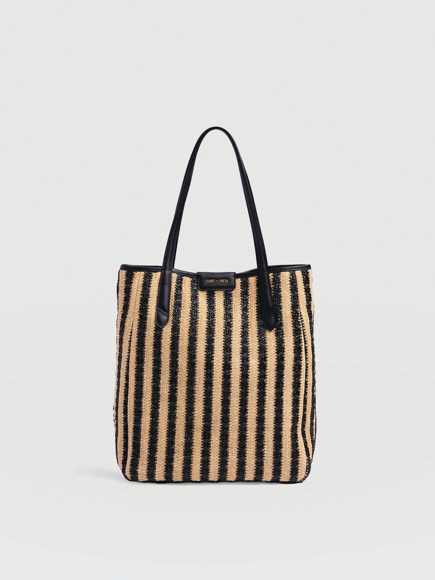 Stella Shopper Bag - Black Raffia - Women's Handbags | Saint + Sofia® USA