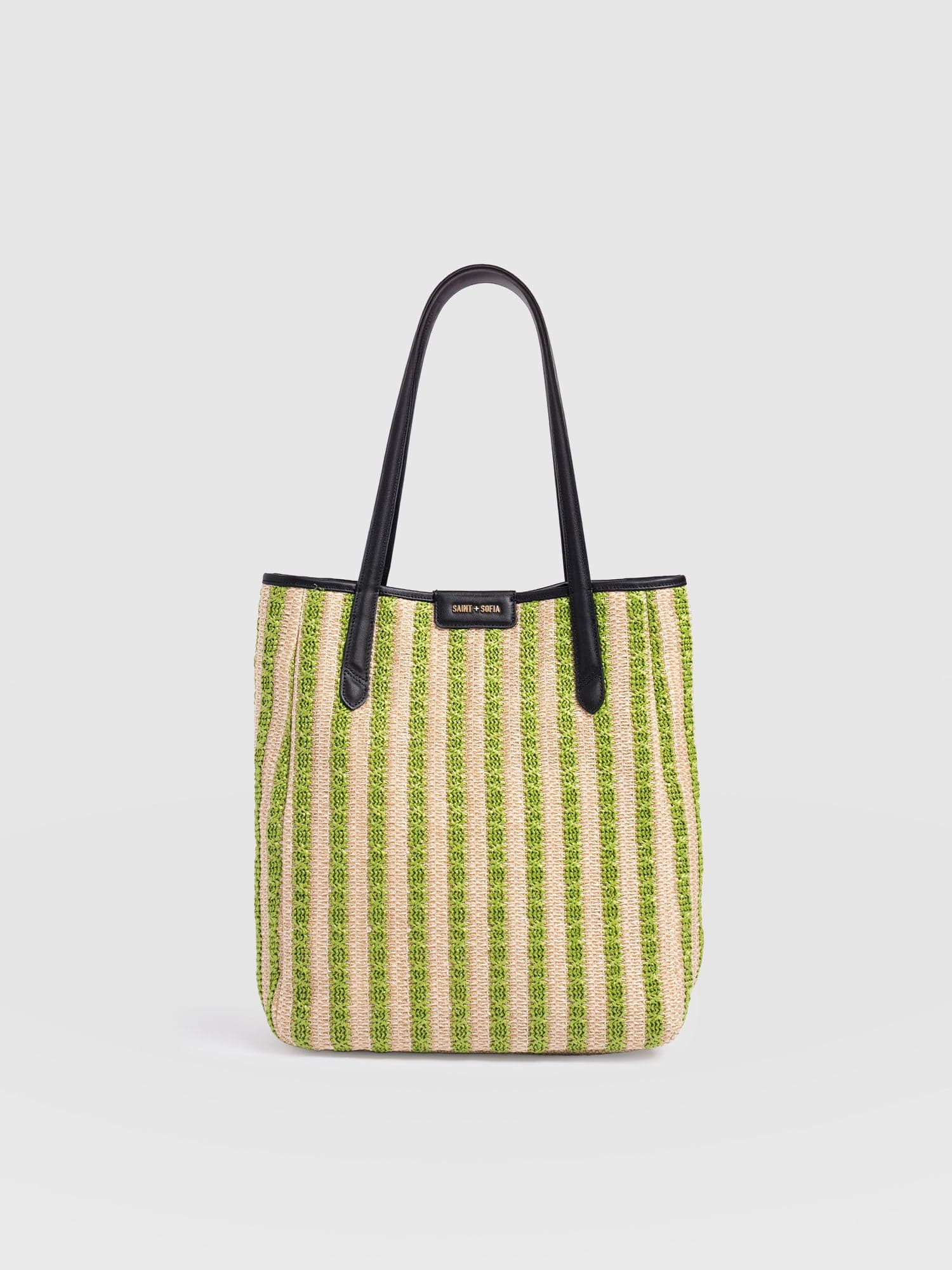 Stella Shopper Bag - Green Raffia - Women's Handbags | Saint + Sofia® USA