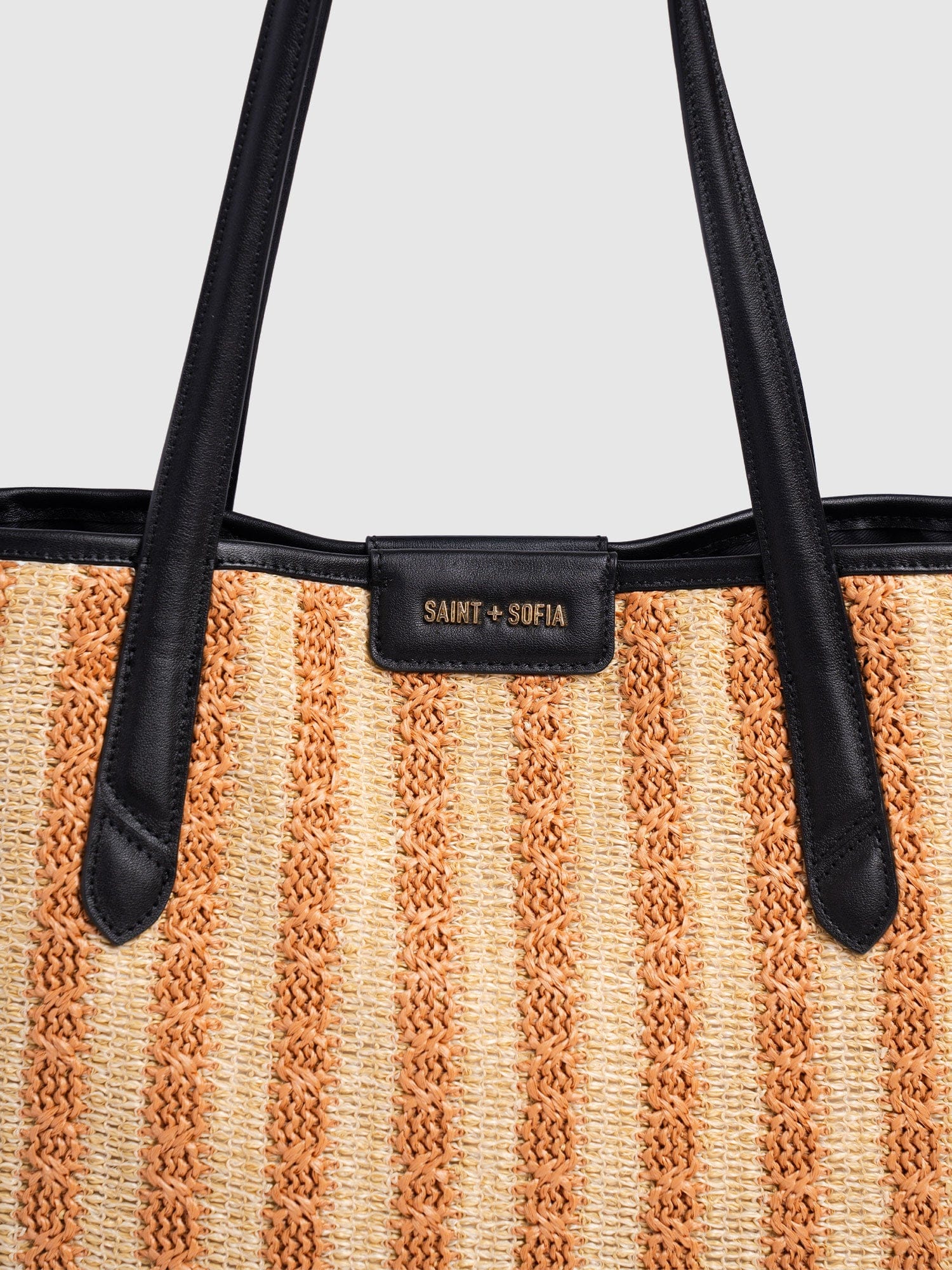 Stella Shopper Bag - Orange Raffia - Women's Handbags | Saint + Sofia® USA