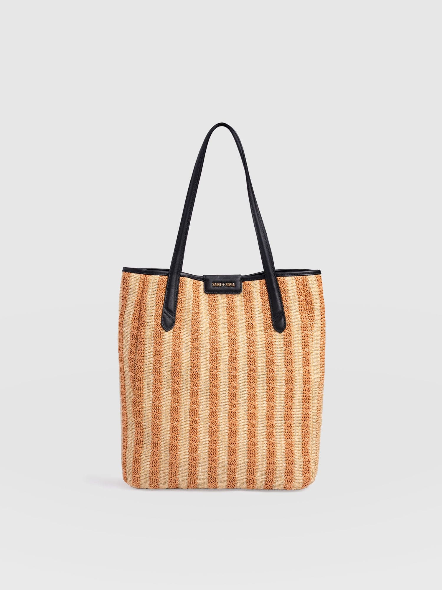 Stella Shopper Bag - Orange Raffia - Women's Handbags | Saint + Sofia® USA