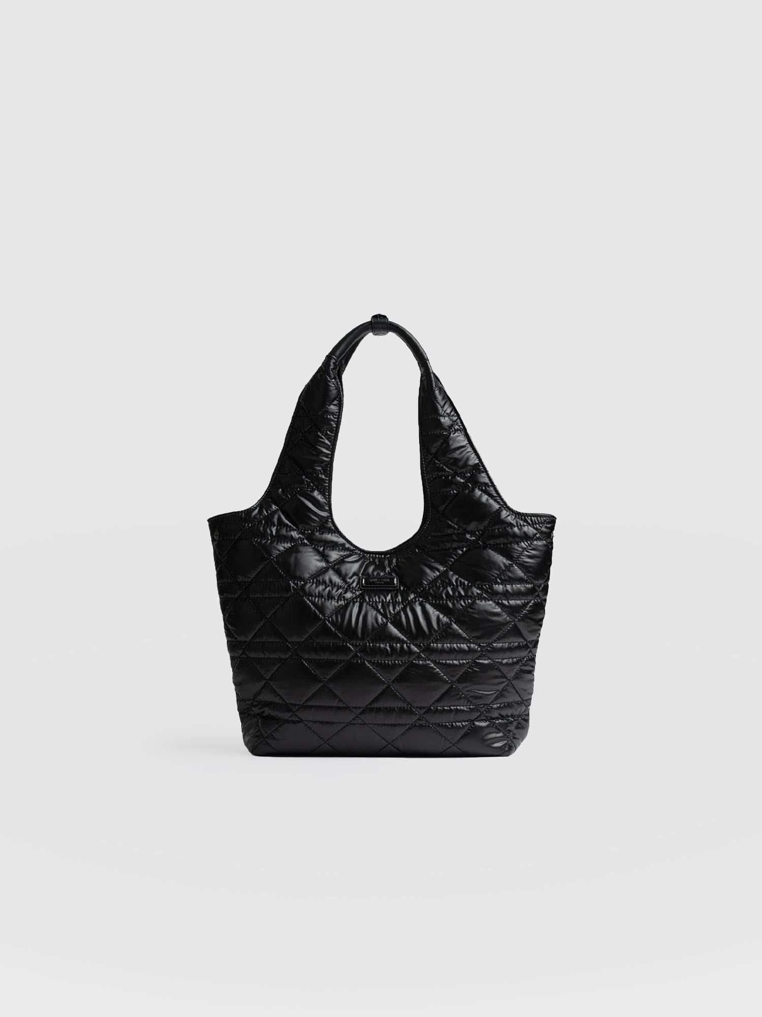 Stella Shoulder Tote Bag Gloss Black - Women's Bags | Saint + Sofia® USA