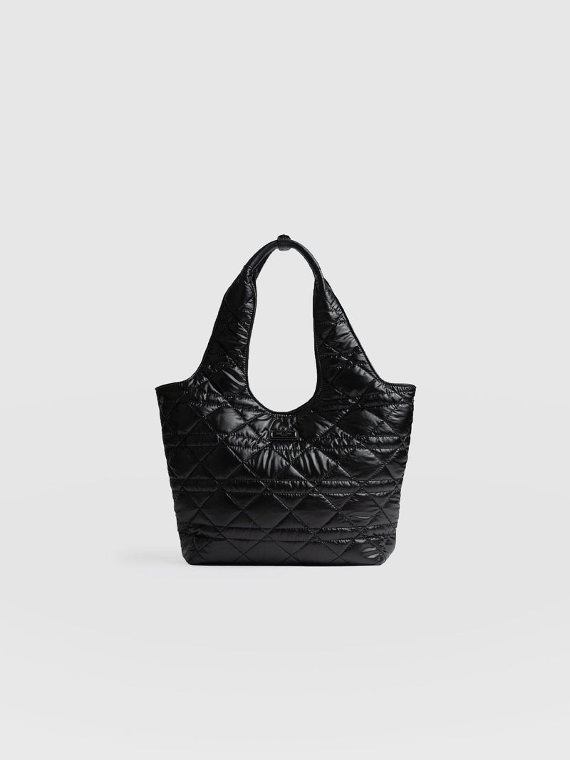 Stella Shoulder Tote Bag Gloss Black - Women's Bags | Saint + Sofia® USA
