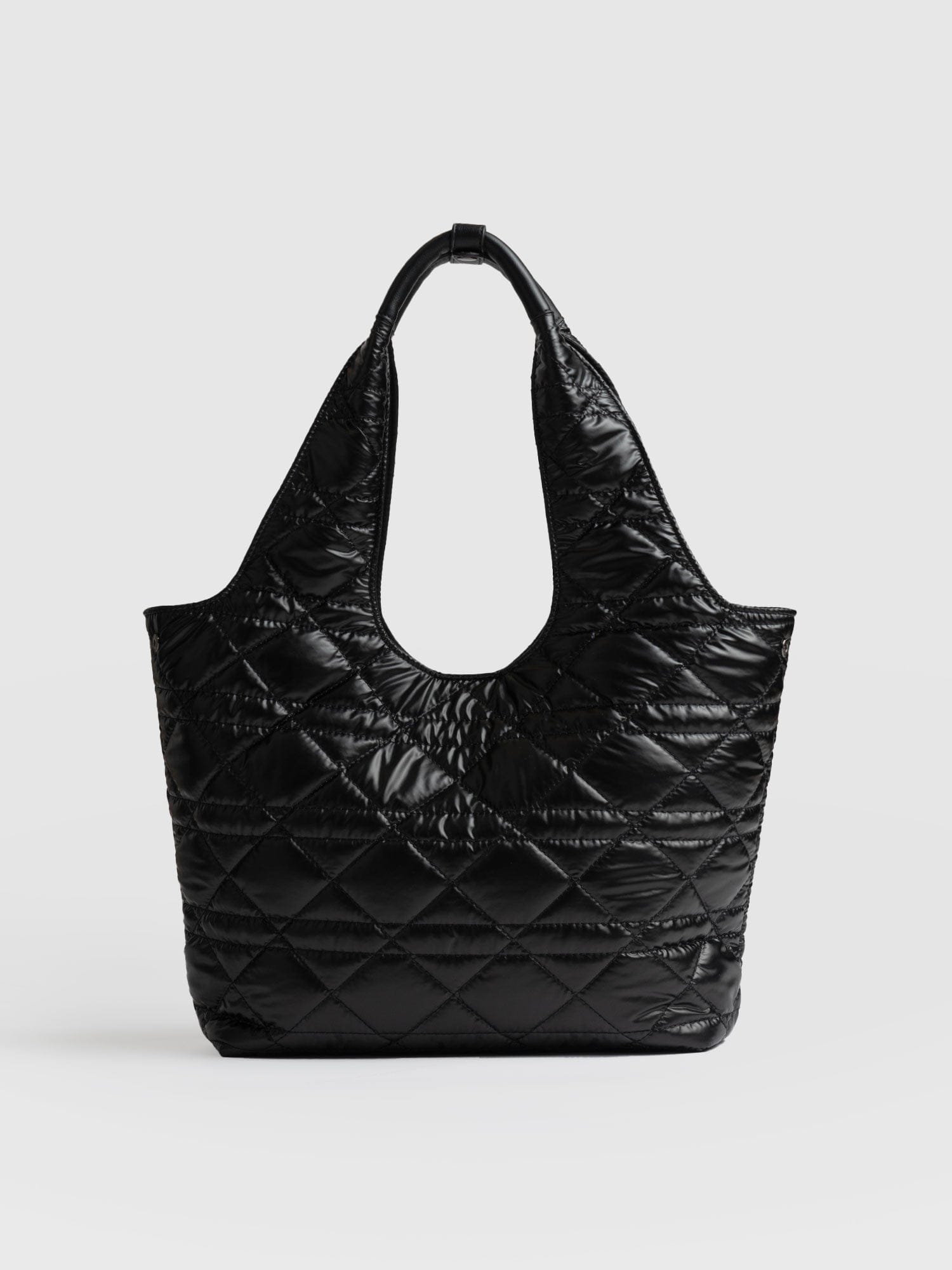 Stella Shoulder Tote Bag Gloss Black - Women's Bags | Saint + Sofia® USA