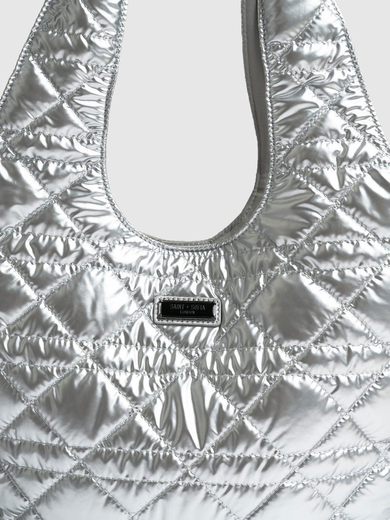 Stella Shoulder Tote Bag Silver - Women's Bags | Saint + Sofia® USA