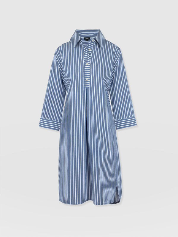 Stevie Shirt Dress - Blue Stripe - Women's Dresses | Saint + Sofia® USA