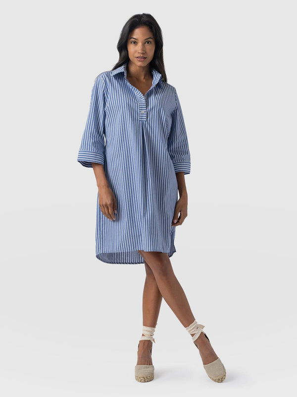 Saint + Sofia | Women's Stevie Shirt Dress | Dresses | Blue | US 18 Saint + Sofia | Women's Stevie Shirt Dress | Dresses | Blue | US 18