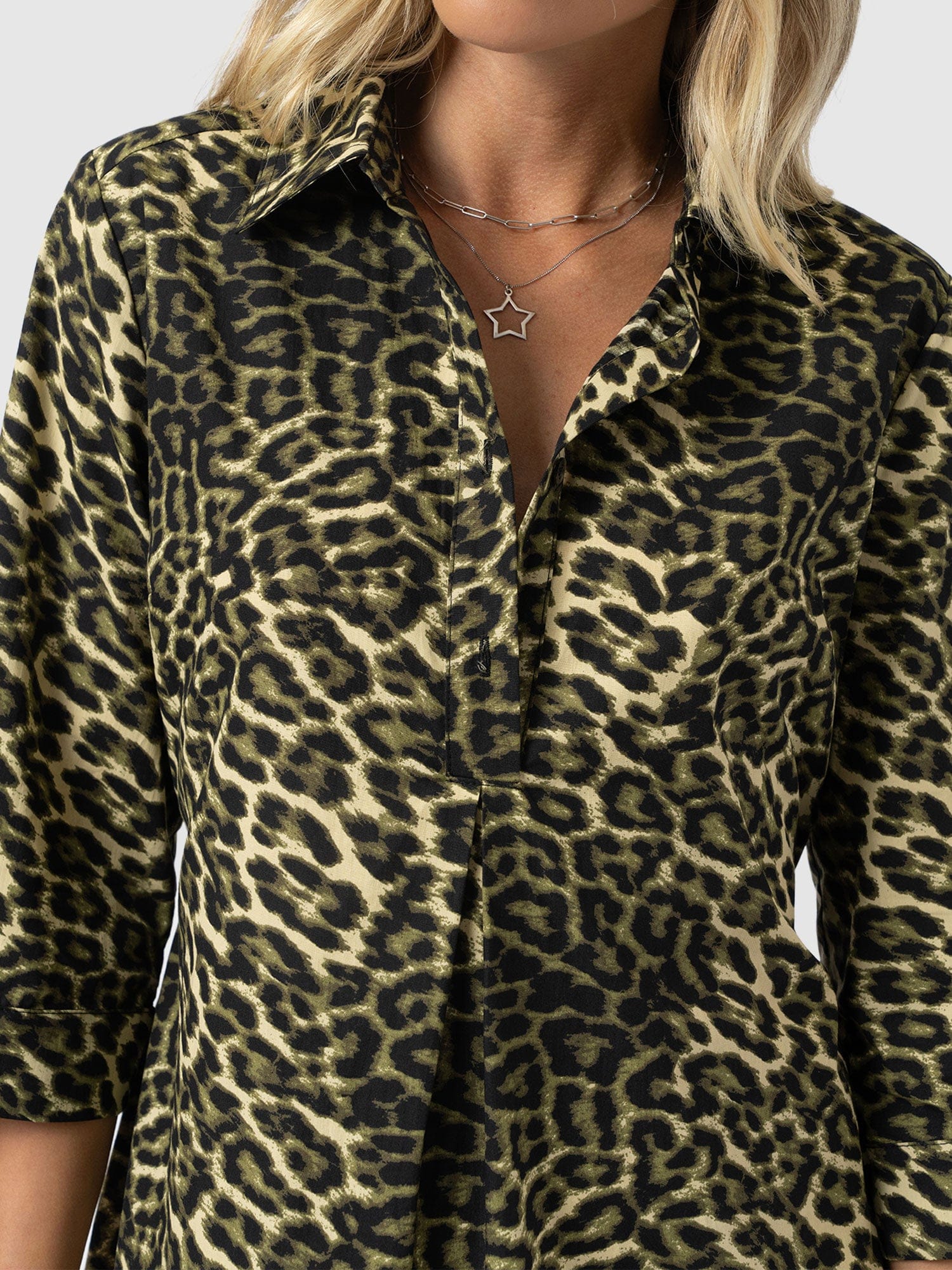 Stevie Shirt Dress - Green Leopard - Women's Dresses | Saint + Sofia® USA