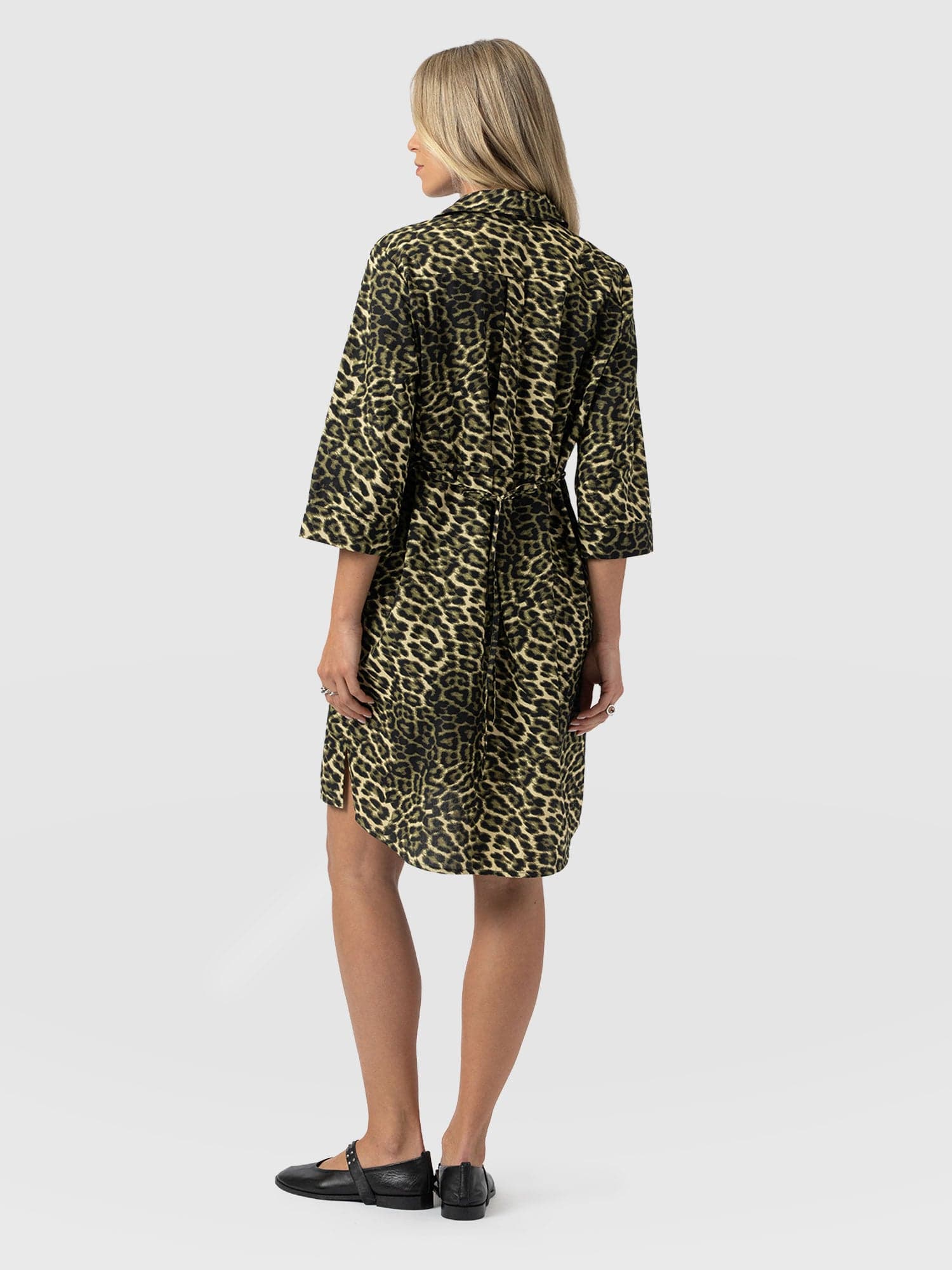 Stevie Shirt Dress - Green Leopard - Women's Dresses | Saint + Sofia® USA