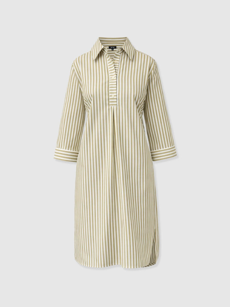 Stevie Shirt Dress - Green Stripe - Women's Dresses | Saint + Sofia® USA