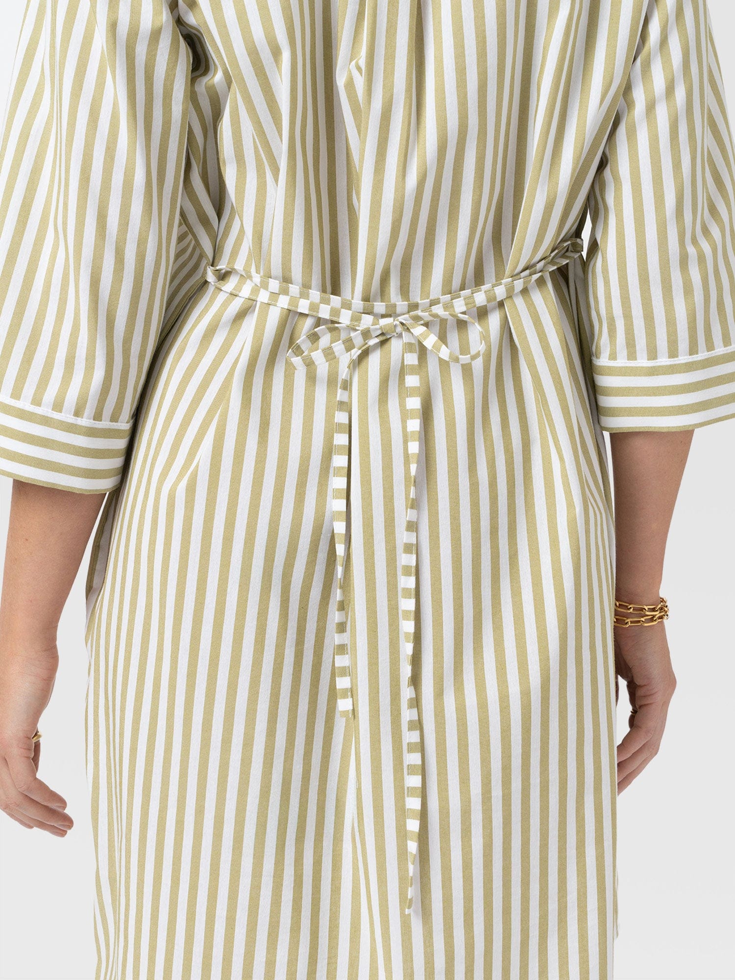 Stevie Shirt Dress - Green Stripe - Women's Dresses | Saint + Sofia® USA