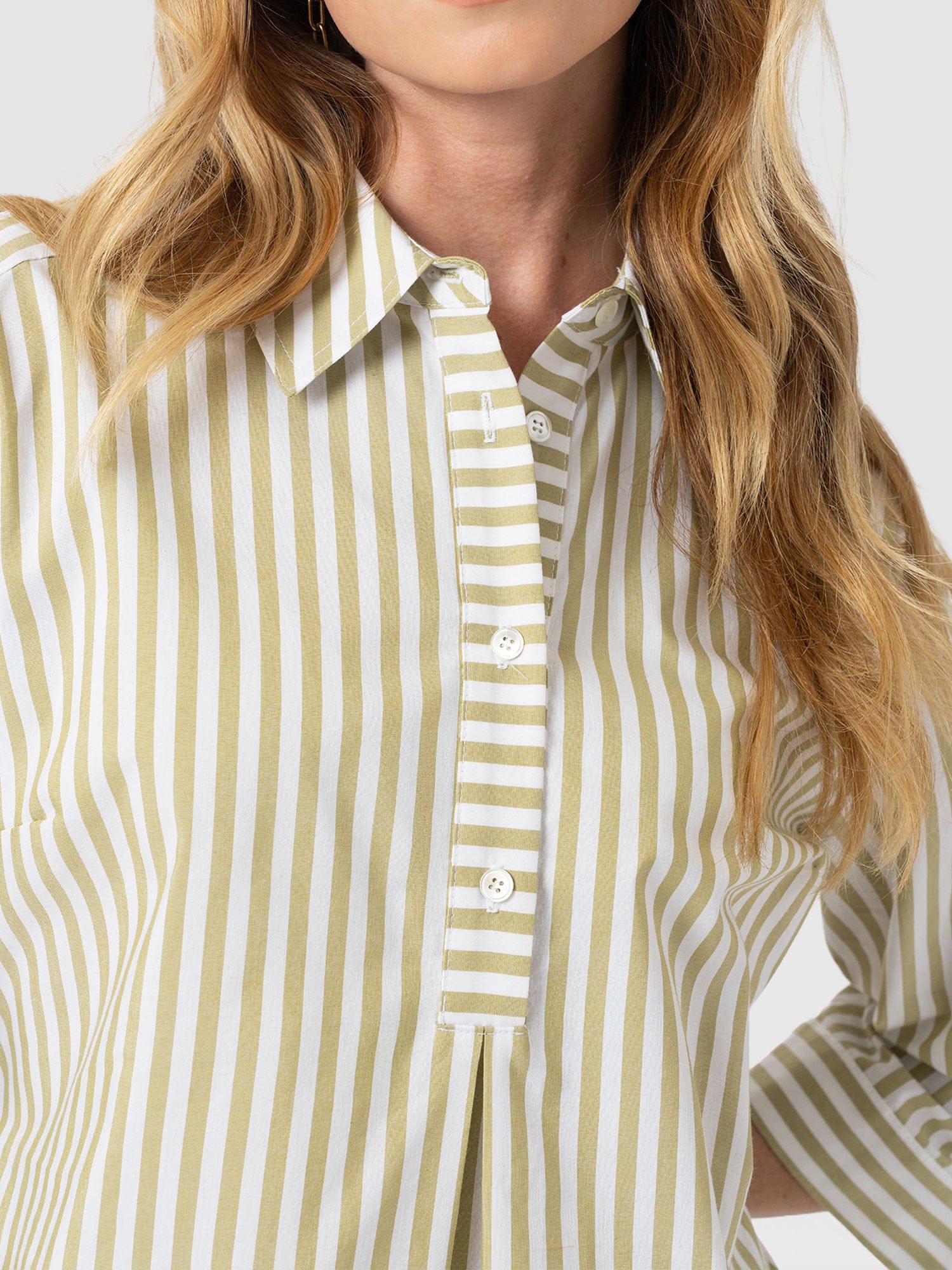 Stevie Shirt Dress - Green Stripe - Women's Dresses | Saint + Sofia® USA