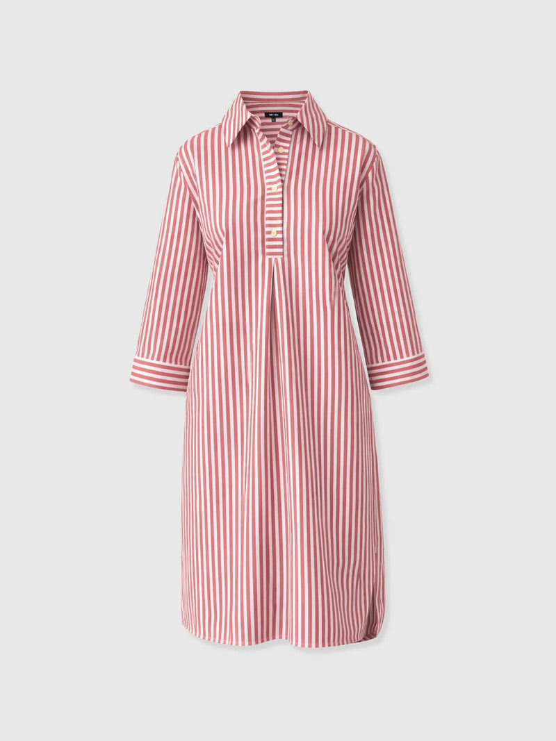 Stevie Shirt Dress - Red Stripe - Women's Dresses | Saint + Sofia® USA