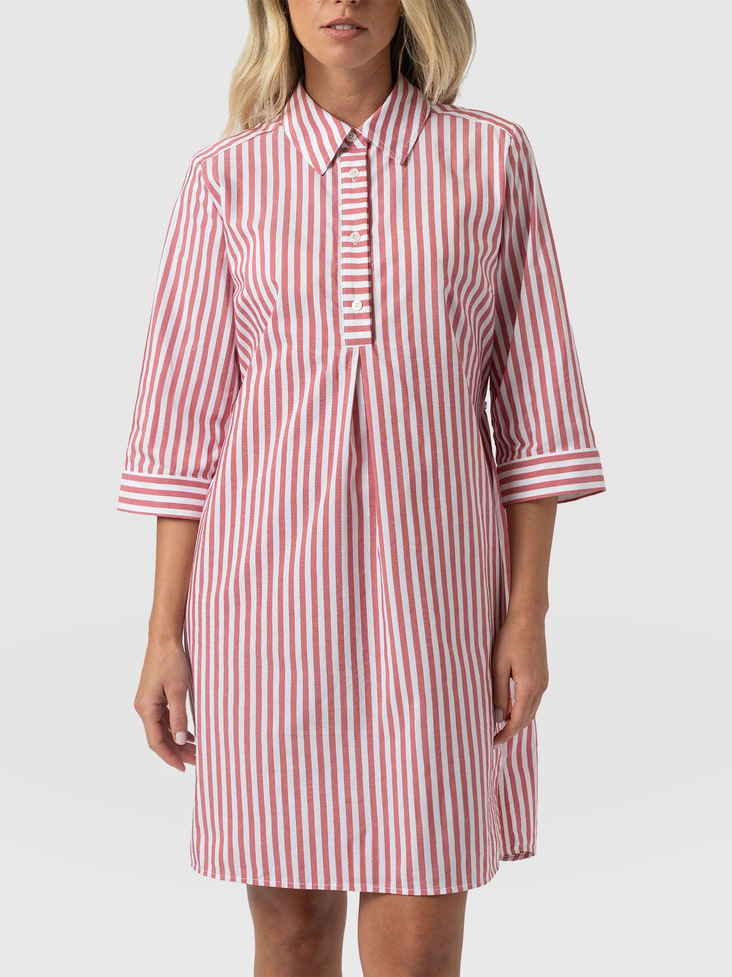 Stevie Shirt Dress - Red Stripe - Women's Dresses | Saint + Sofia® USA