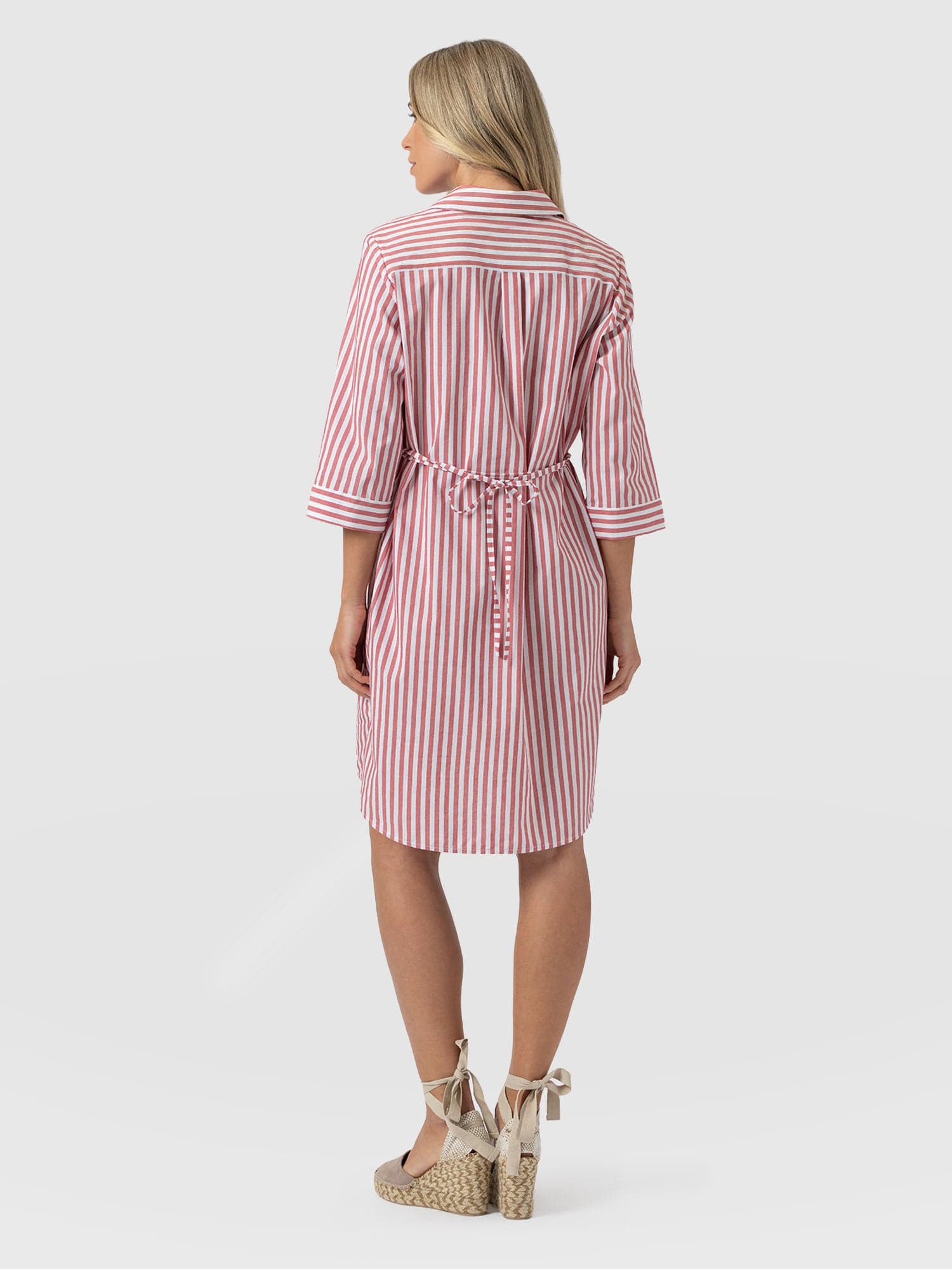 Stevie Shirt Dress - Red Stripe - Women's Dresses | Saint + Sofia® USA