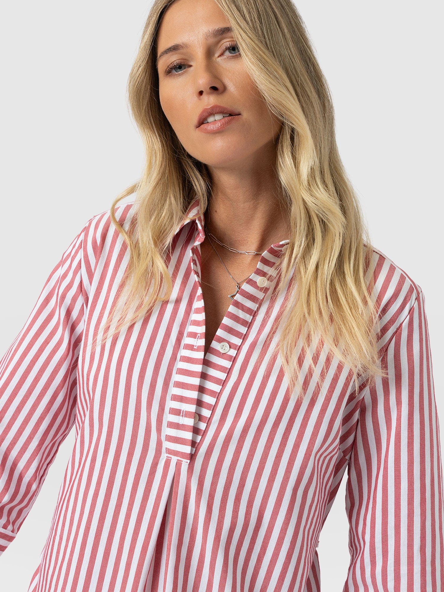 Stevie Shirt Dress - Red Stripe - Women's Dresses | Saint + Sofia® USA