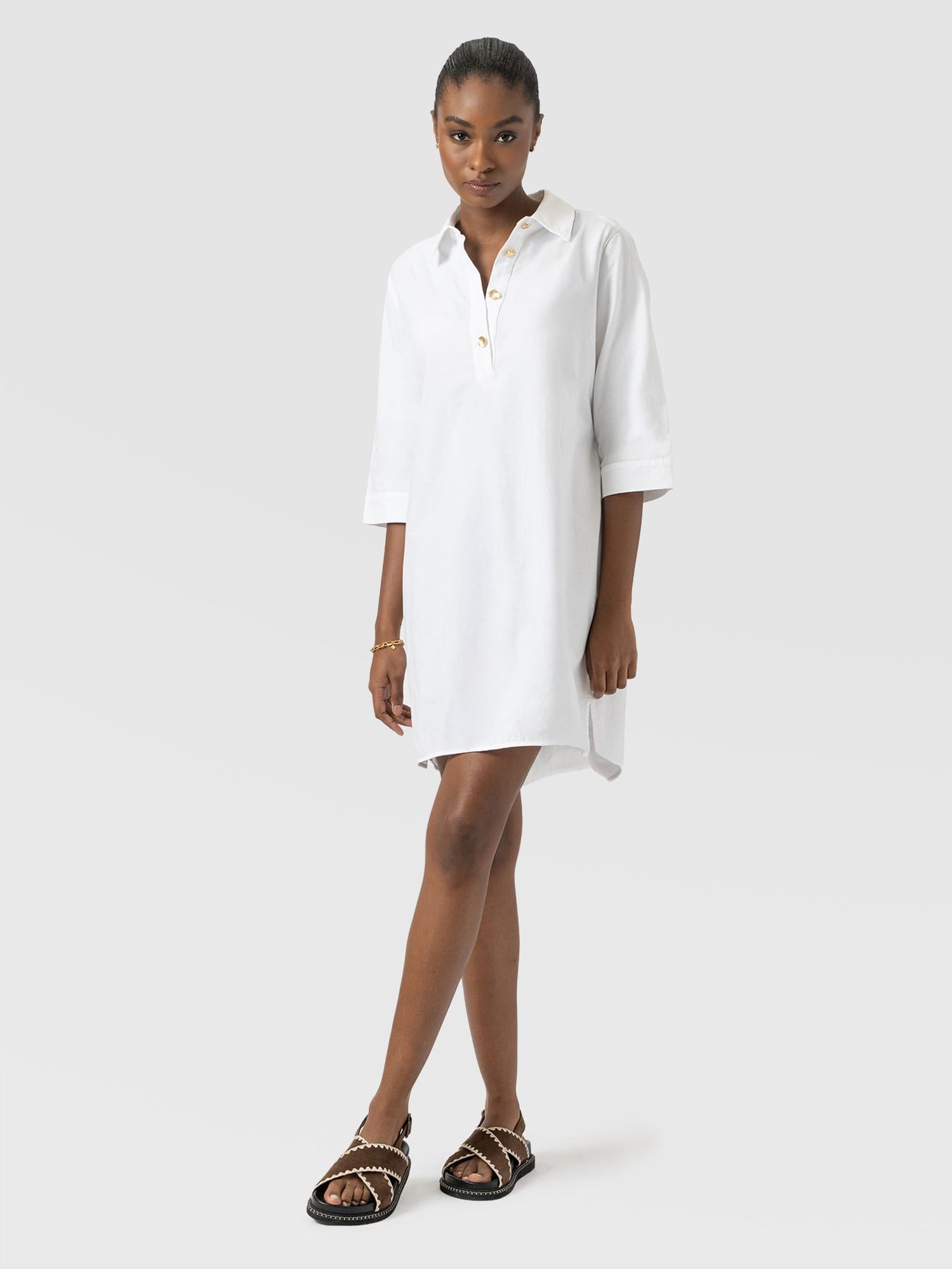 Stevie Shirt Dress - White - Women's Dresses | Saint + Sofia® USA