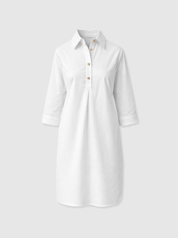 Stevie Shirt Dress - White - Women's Dresses | Saint + Sofia USA Stevie Shirt Dress - White - Women's Dresses | Saint + Sofia USA