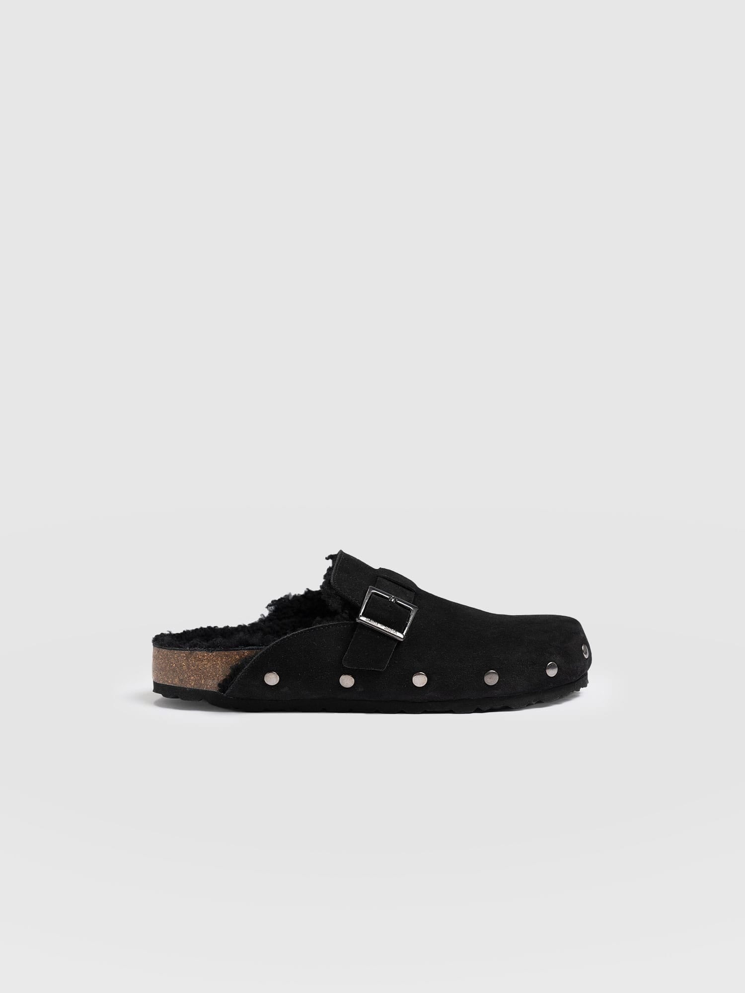 Studded Clogs Black Shearling - Women's Shoes | Saint + Sofia® US