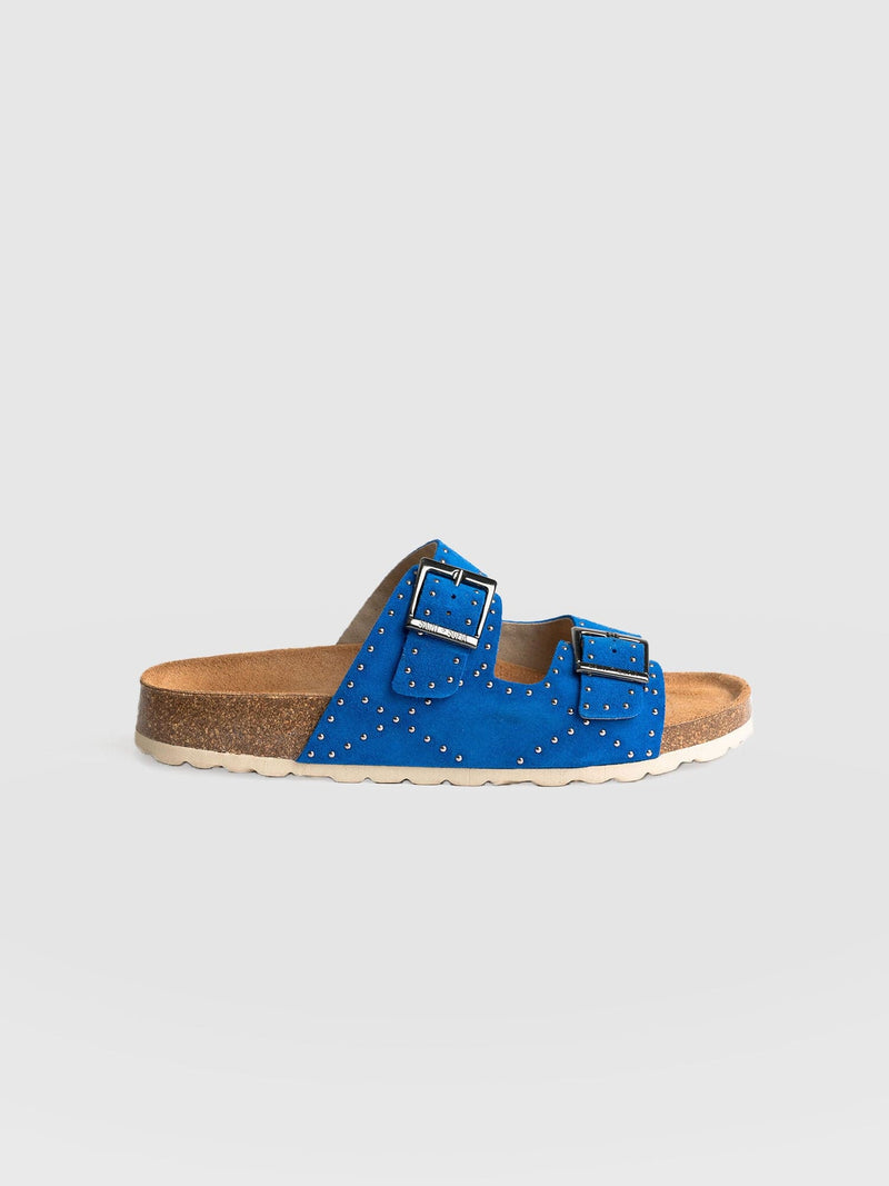 Studded Sutton Slides Blue - Women's Sandals | Saint + Sofia® USA