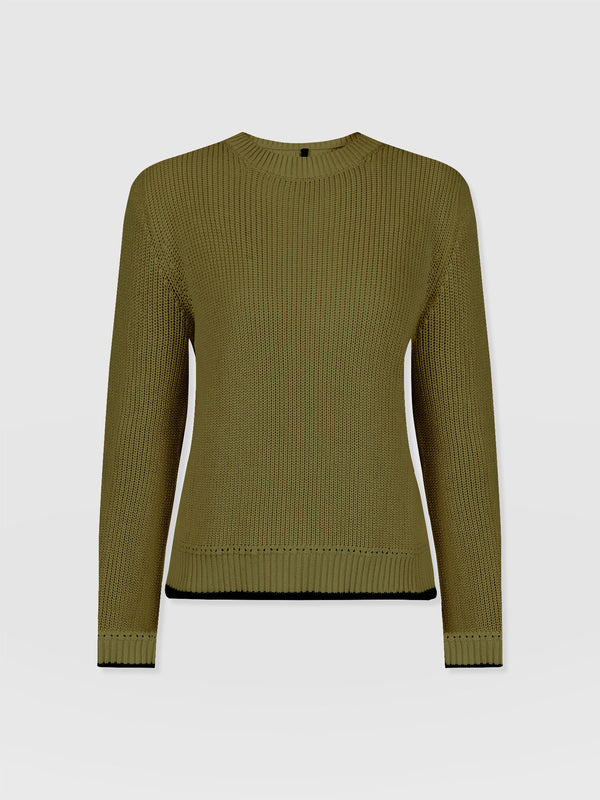 Remy Crop Sweater - Khaki