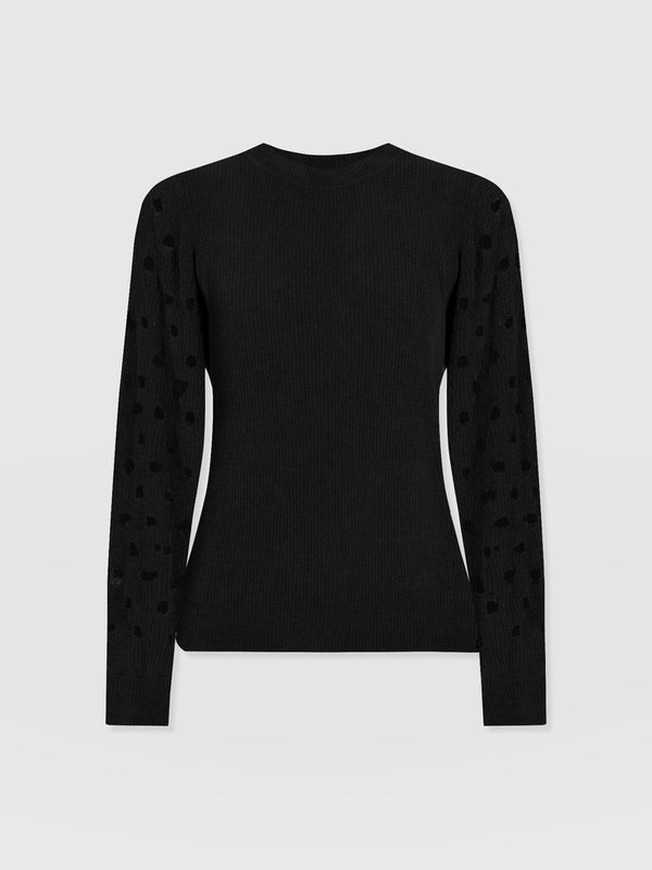 Suki Lace Hole Knit Black - Women's Knitwear | Saint + Sofia® US