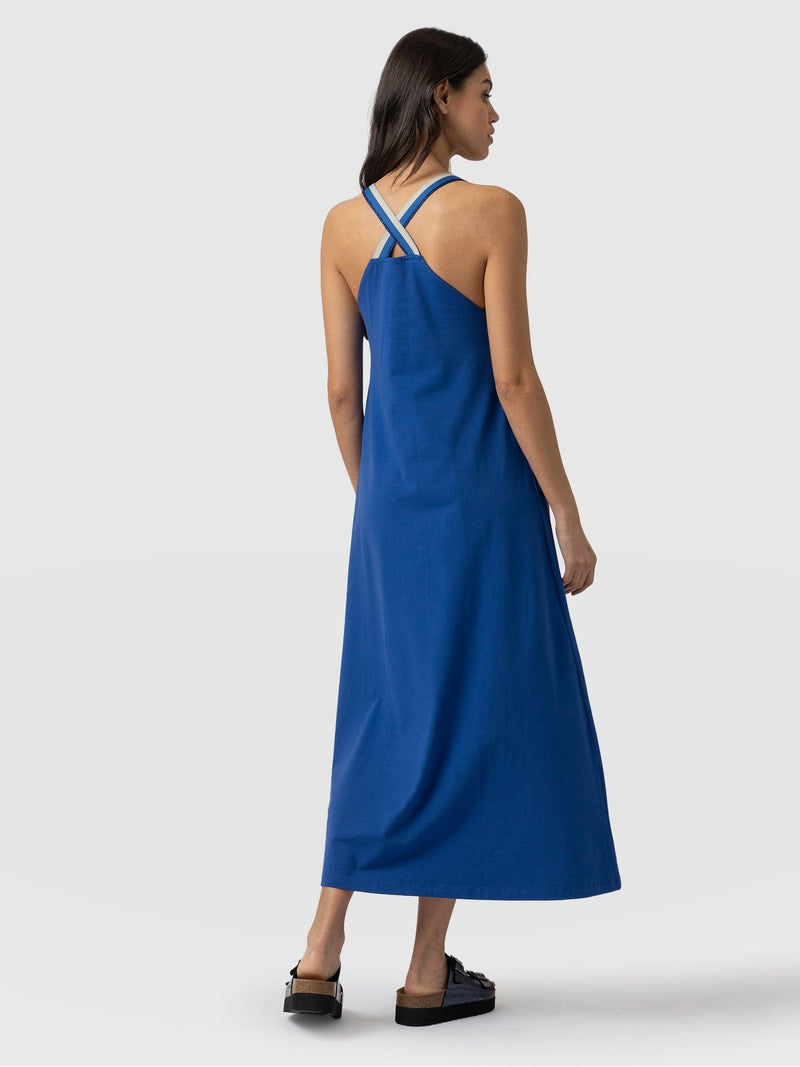 Sunset Dress Cobalt Blue Navy Lurex - Women's Dresses | Saint + Sofia® USA