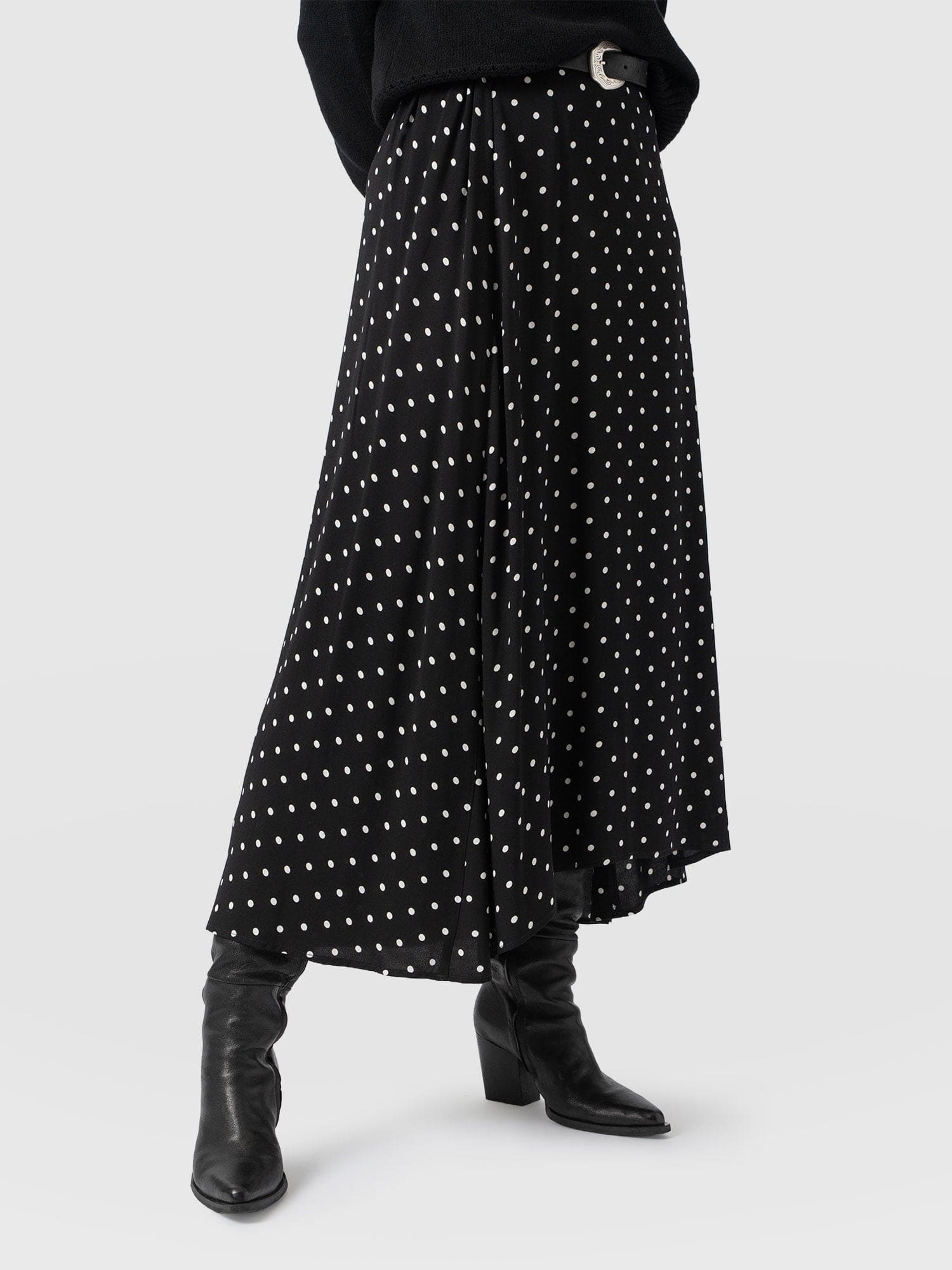 Sutton Skirt - Black Polka Dot - Women's Skirts | Saint + Sofia® USA
