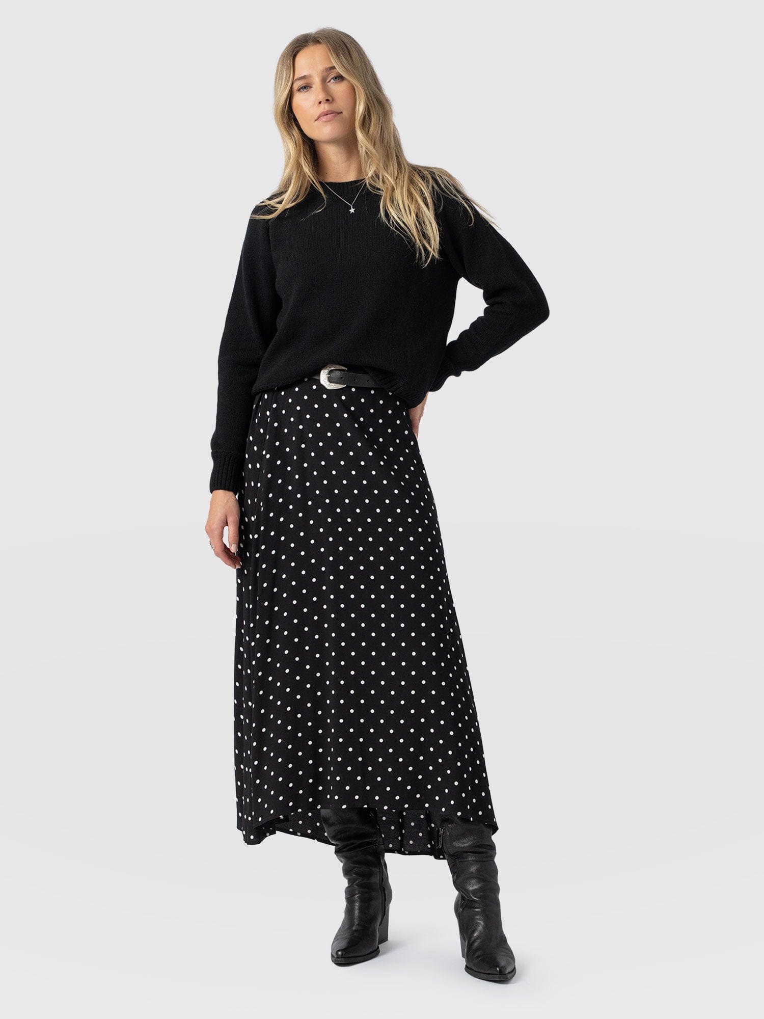 Sutton Skirt - Black Polka Dot - Women's Skirts | Saint + Sofia® USA