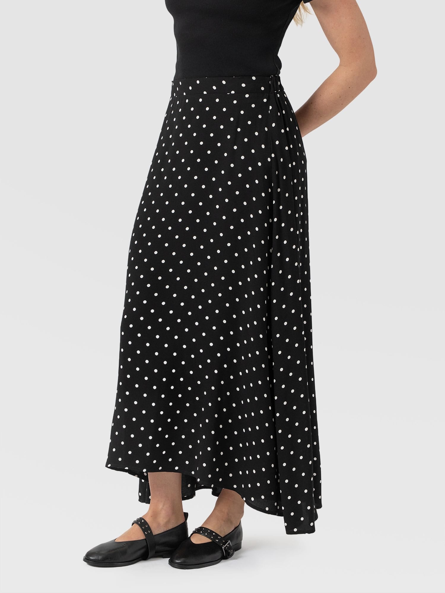 Sutton Skirt - Black Polka Dot - Women's Skirts | Saint + Sofia® USA