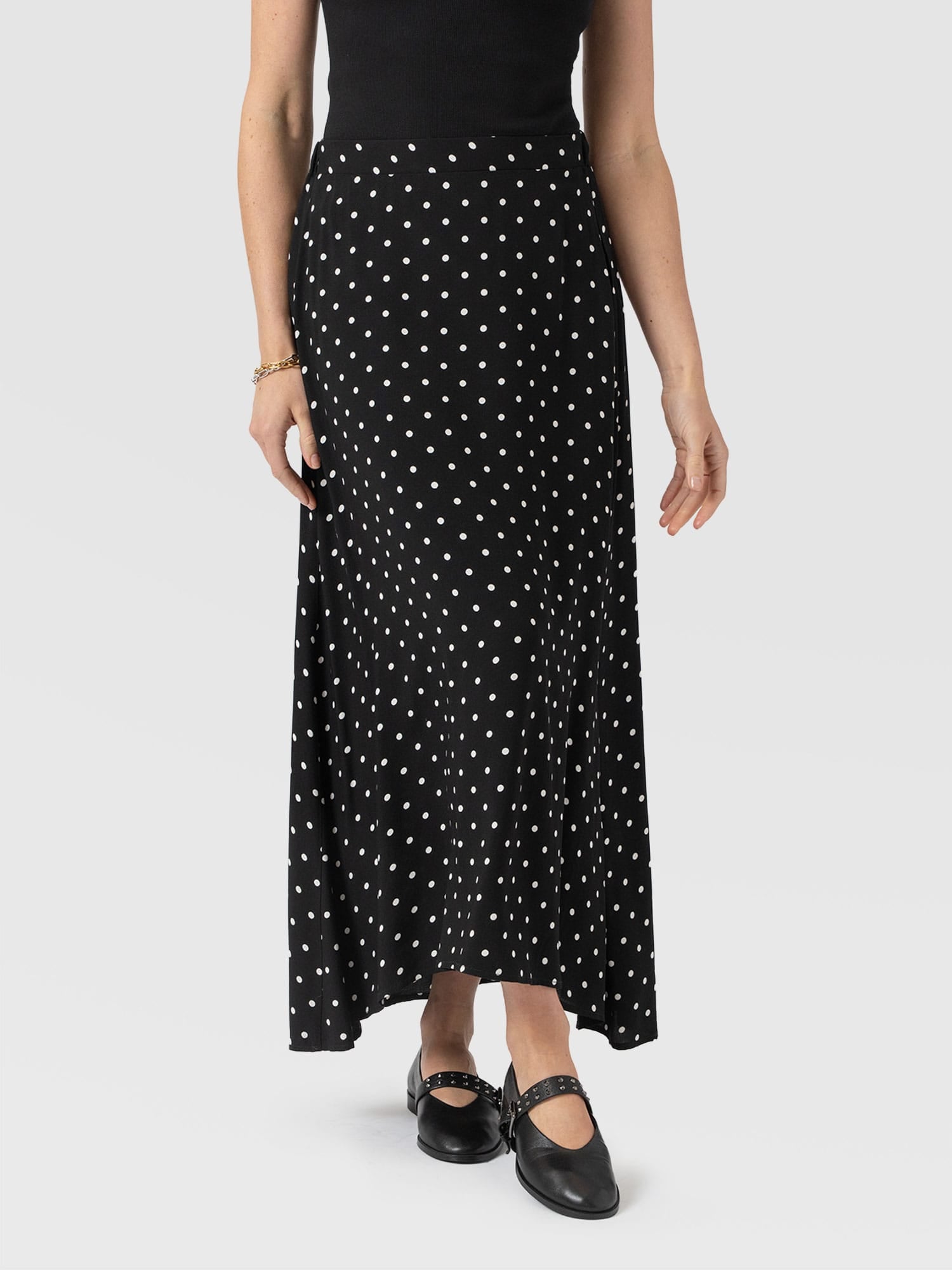 Sutton Skirt - Black Polka Dot - Women's Skirts | Saint + Sofia® USA