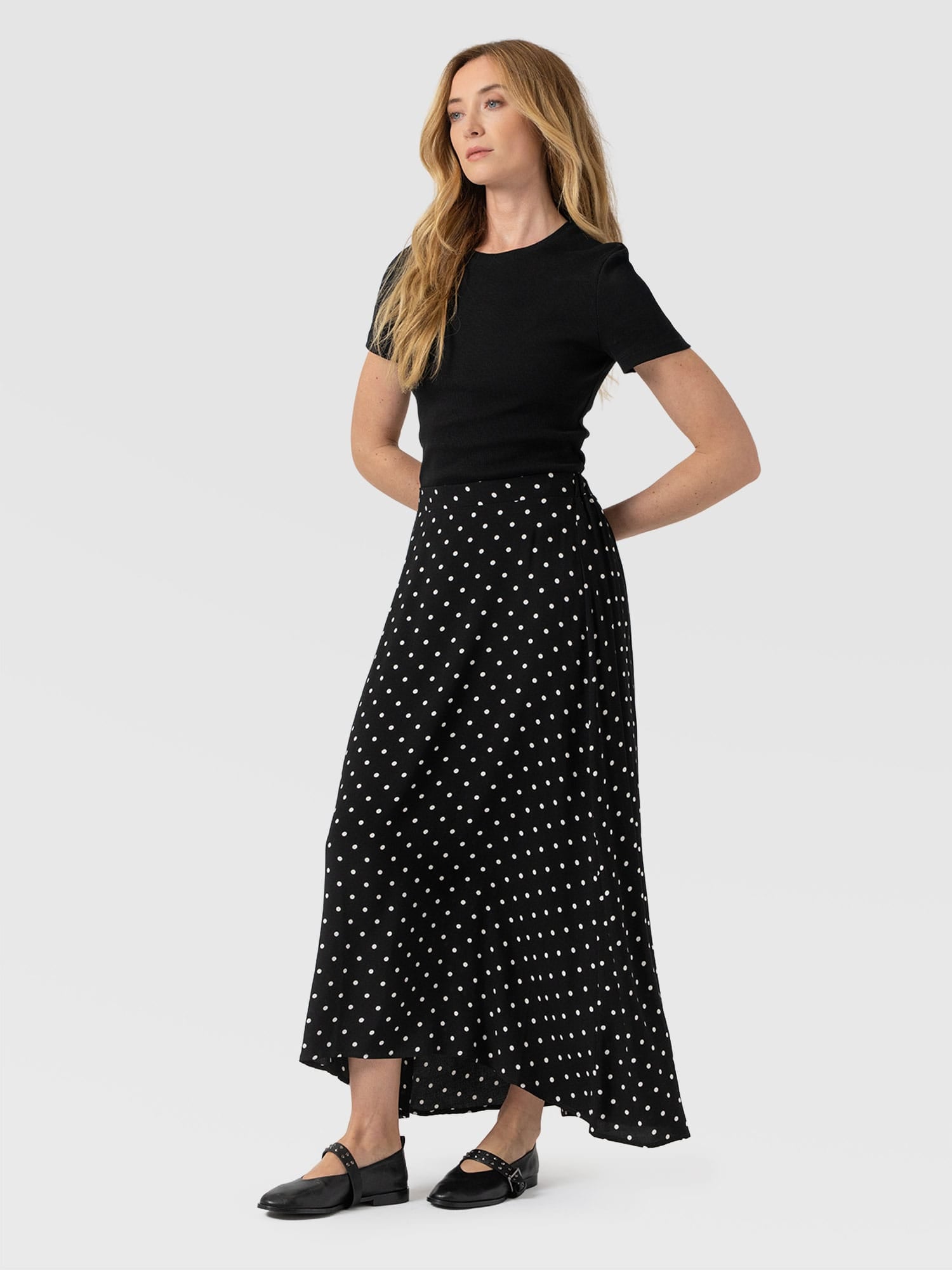 Sutton Skirt - Black Polka Dot - Women's Skirts | Saint + Sofia® USA