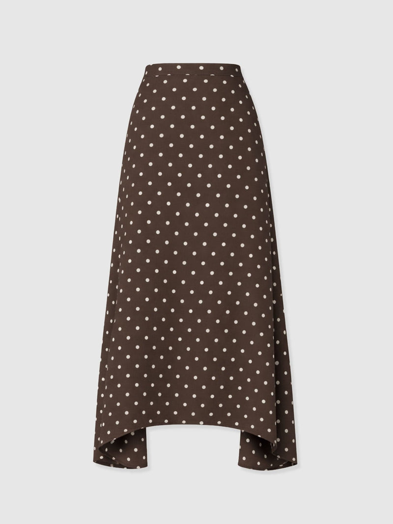 Sutton Skirt - Brown Polka Dot - Women's Skirts | Saint + Sofia® USA