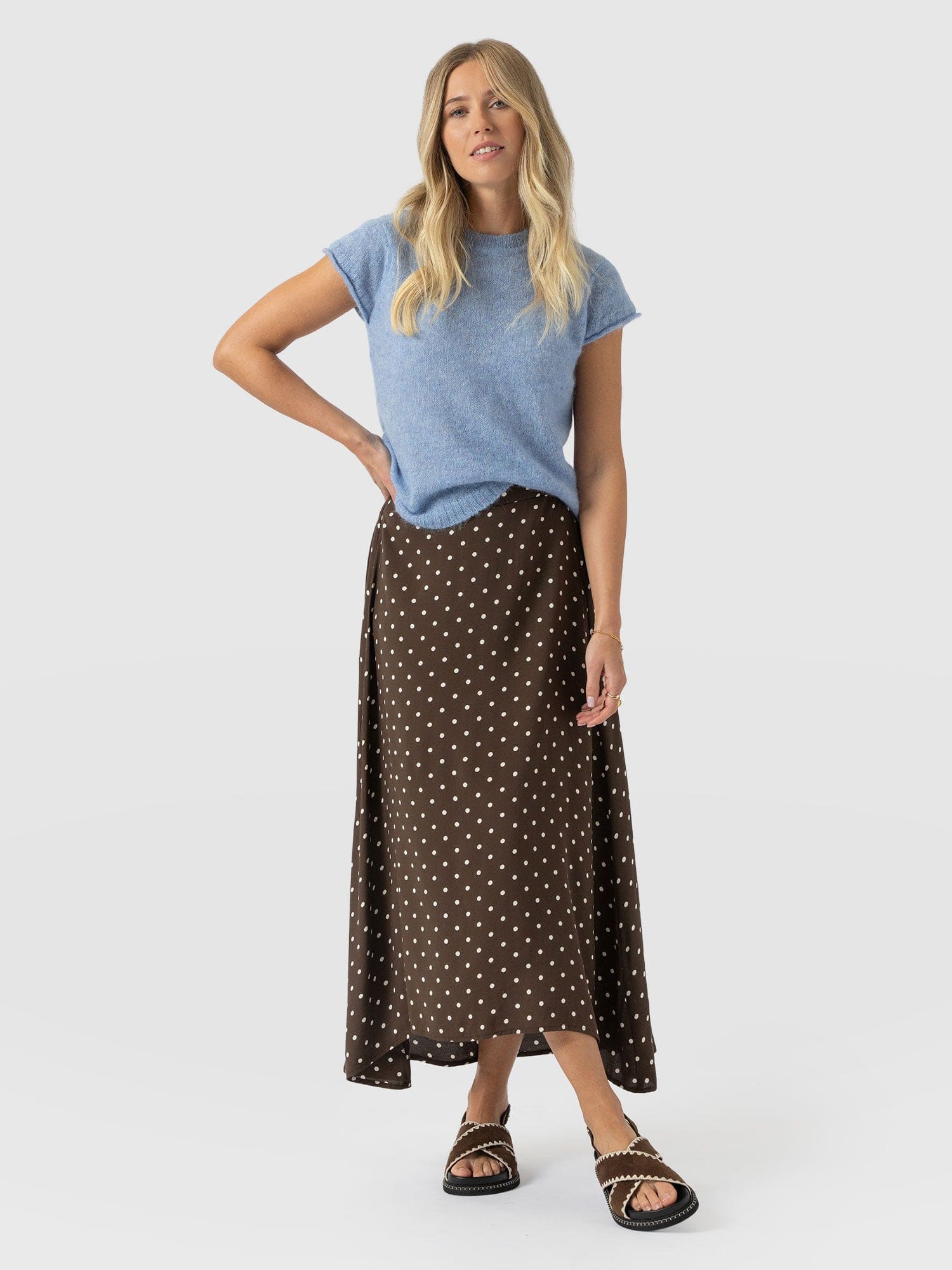Sutton Skirt - Brown Polka Dot - Women's Skirts | Saint + Sofia® USA