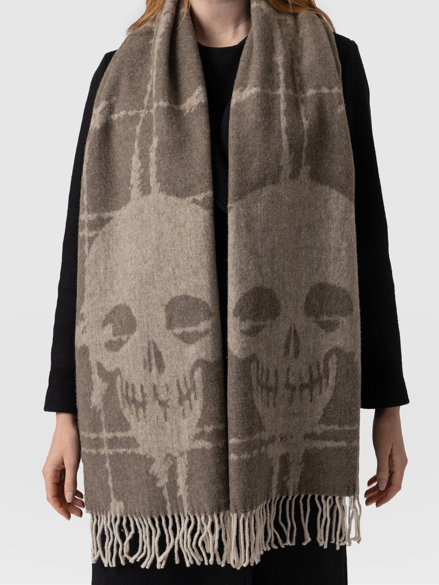 Sutton Skull Scarf Beige - Women's Scarf | Saint + Sofia® USA