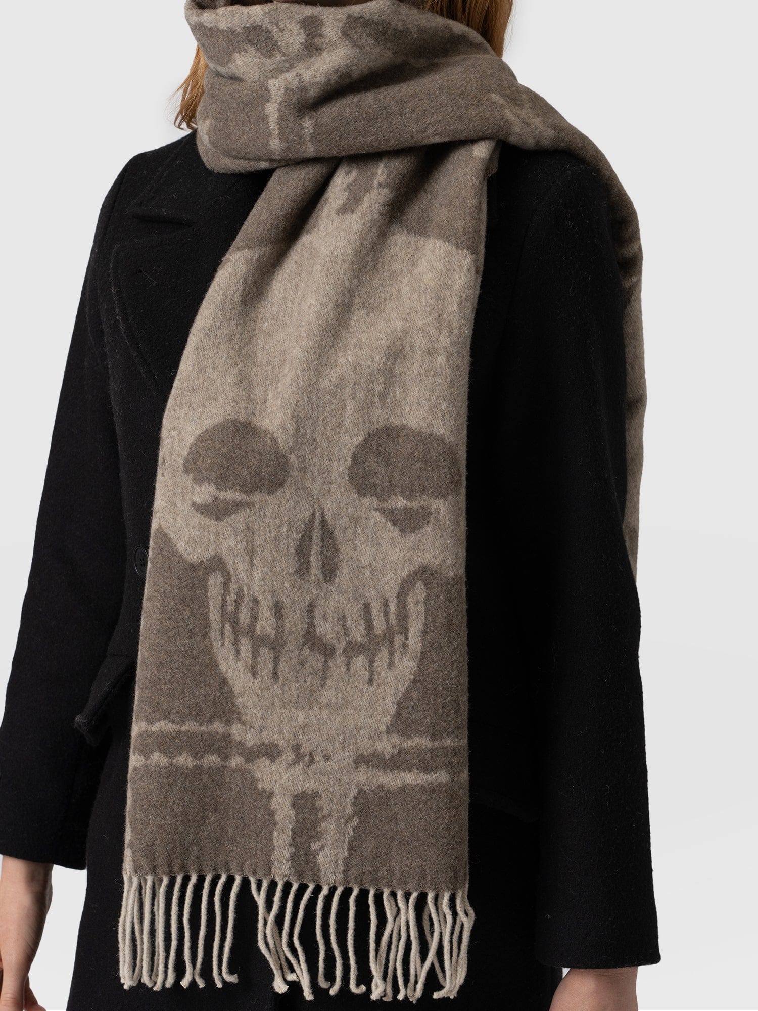 Sutton Skull Scarf Beige - Women's Scarf | Saint + Sofia® USA