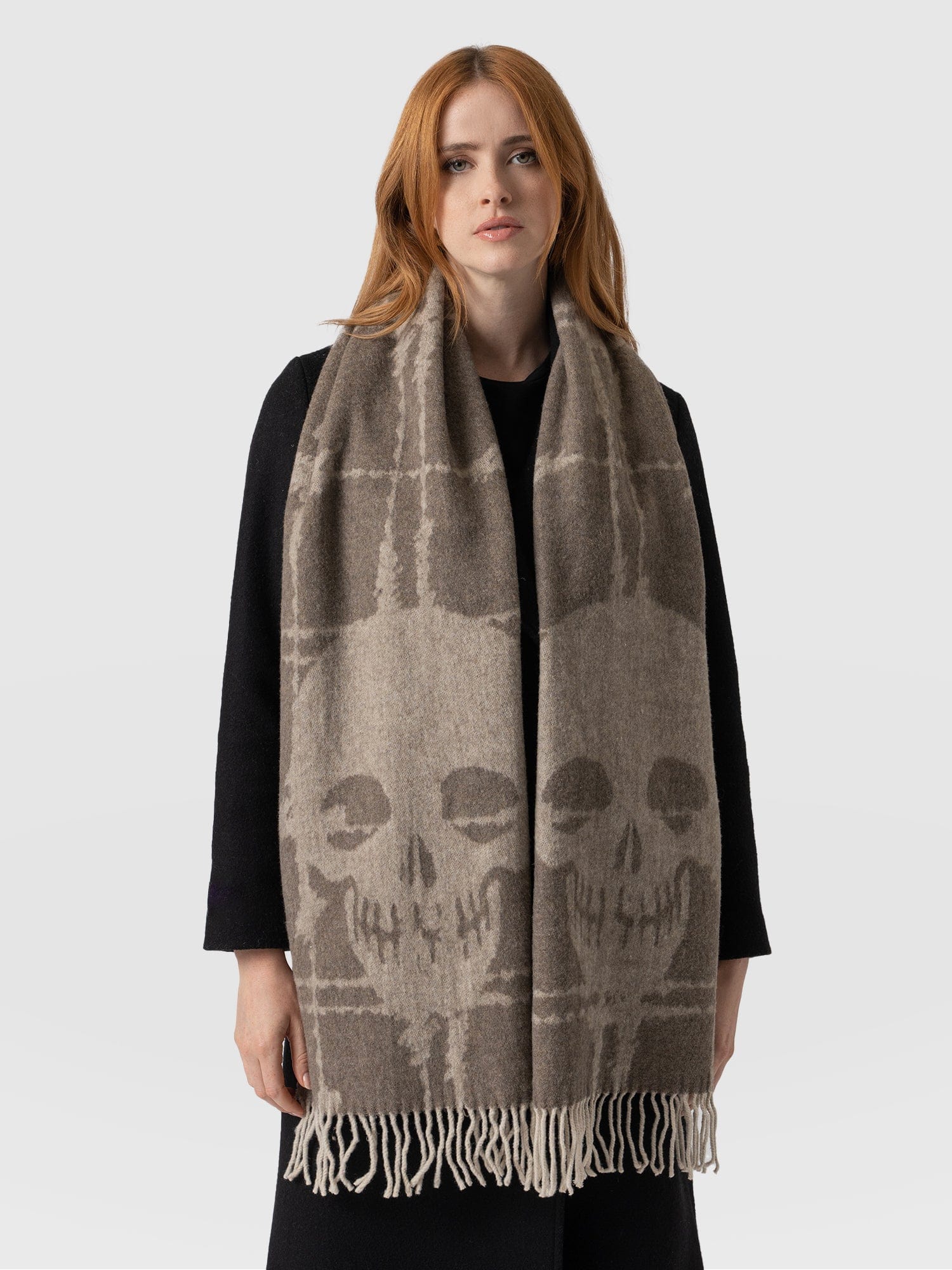 Sutton Skull Scarf Beige - Women's Scarves | Saint + Sofia® USA