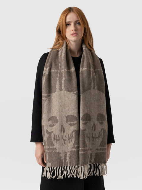 Sutton Skull Scarf Beige - Women's Scarves | Saint + Sofia® USA
