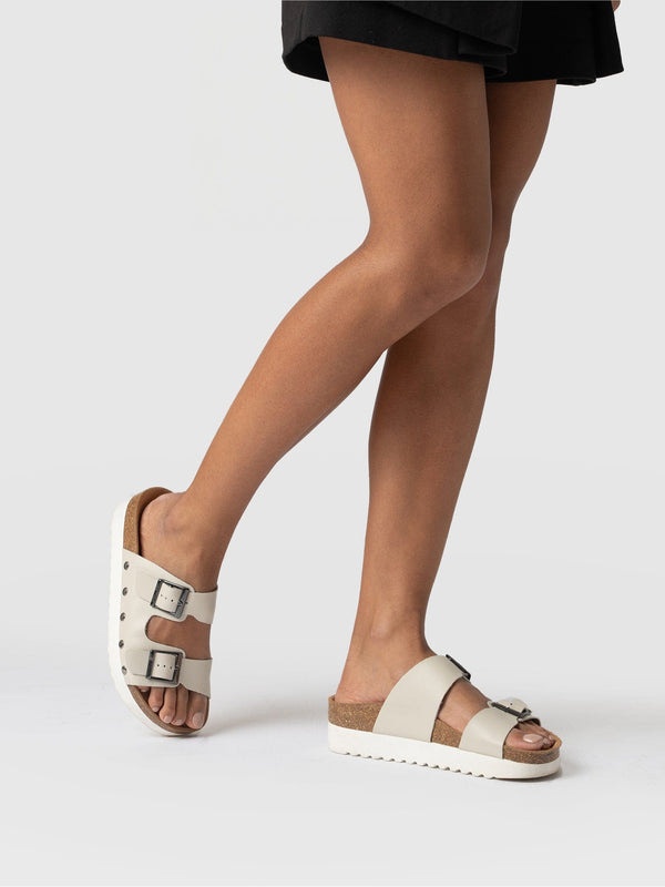 Sutton Slide Cream Studded - Women's Sandals | Saint + Sofia® USA