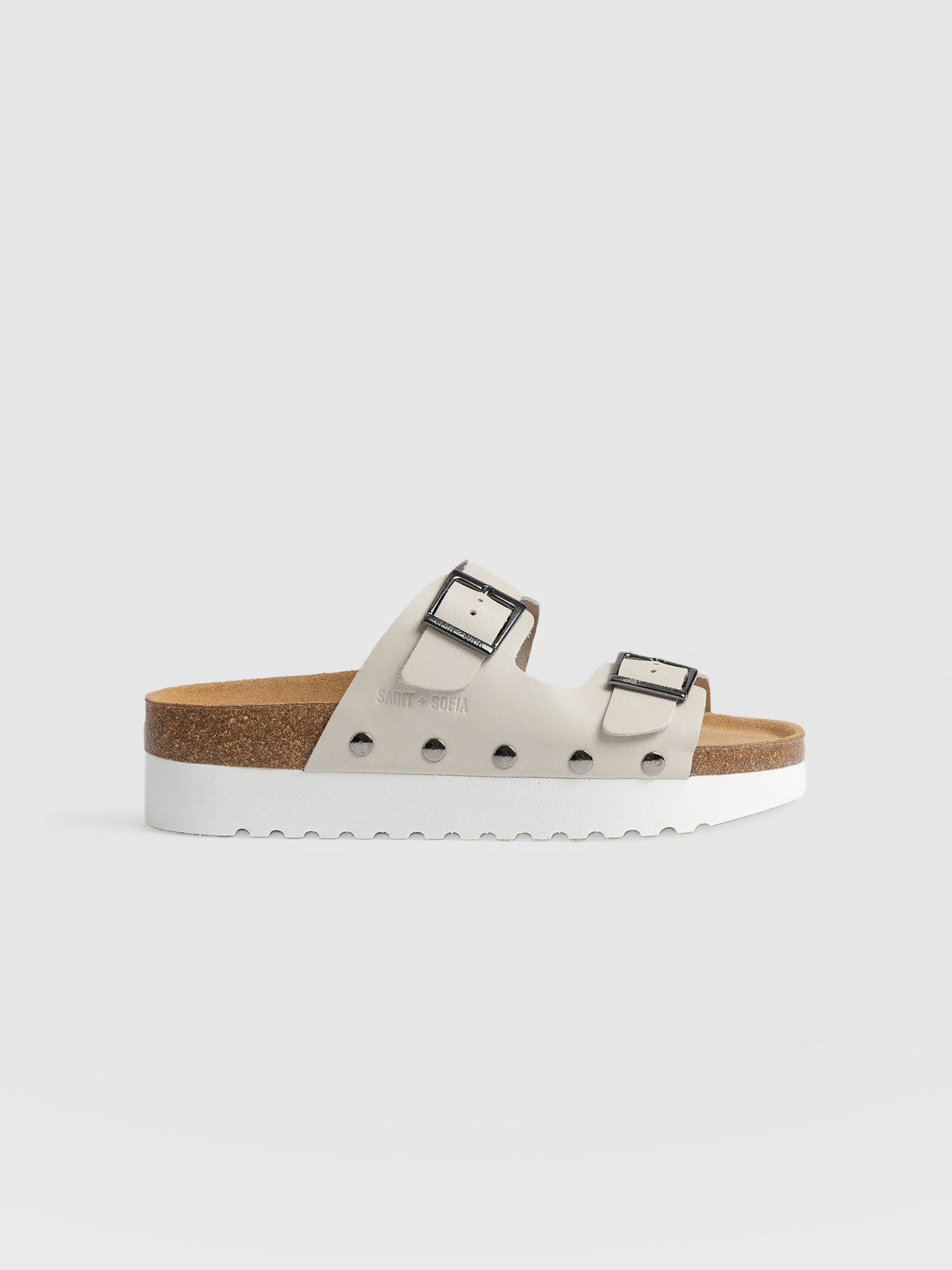 Sutton Slide Cream Studded - Women's Sandals | Saint + Sofia® USA